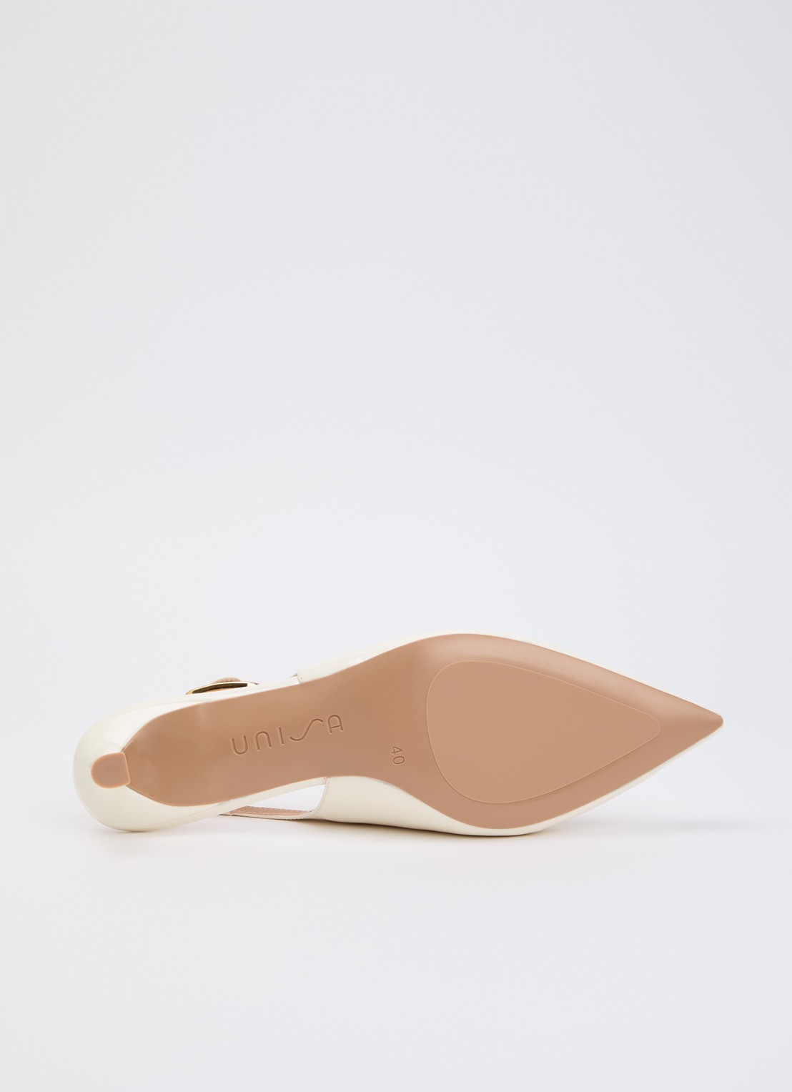 Unisa Ibon slingback van lakleer - detail 4 ivoor