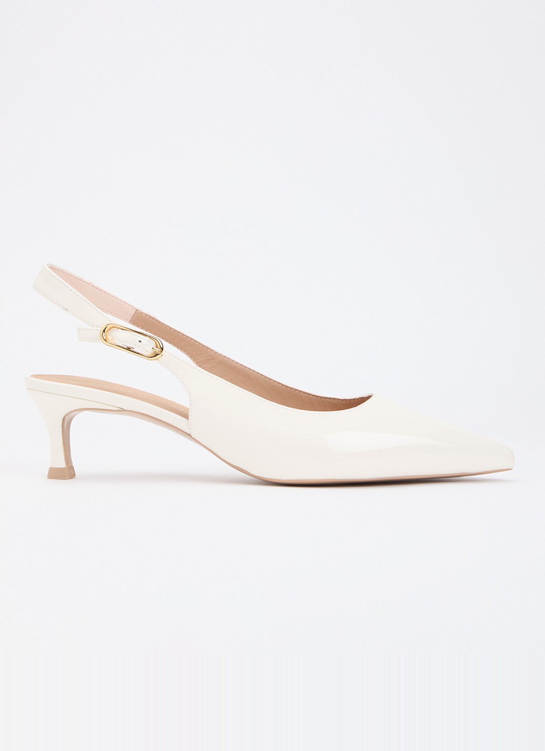 Unisa Ibon slingback van lakleer - voorkant 5 ivoor