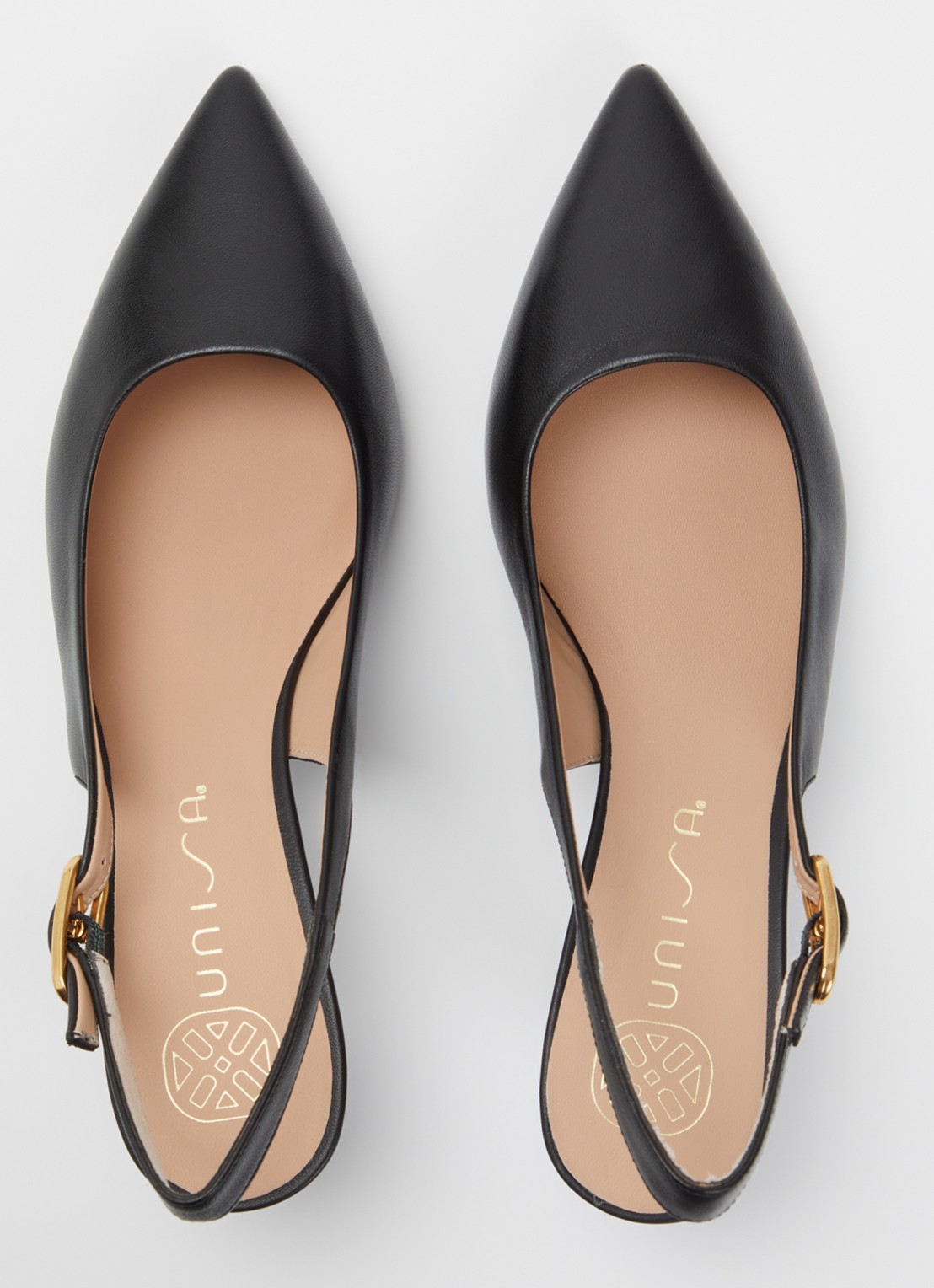 Unisa Ibon slingback van leer - detail 3 zwart