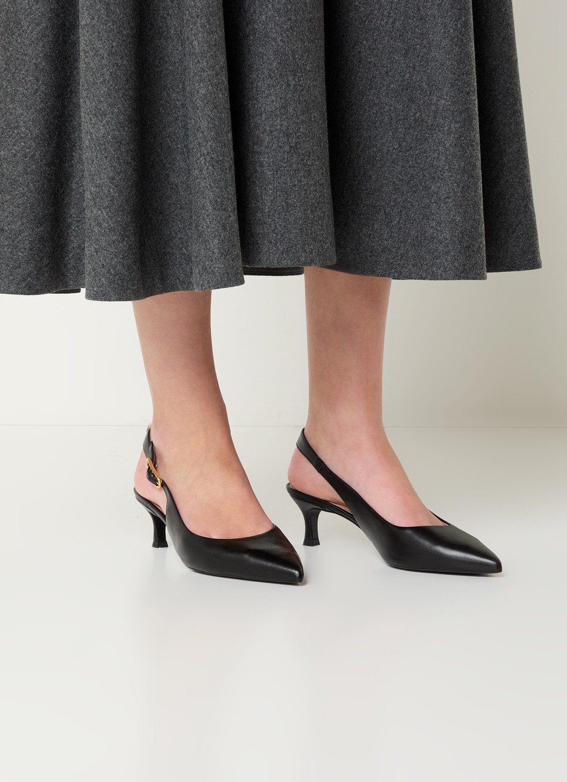 Unisa Ibon slingback van leer - voorkant 6 zwart