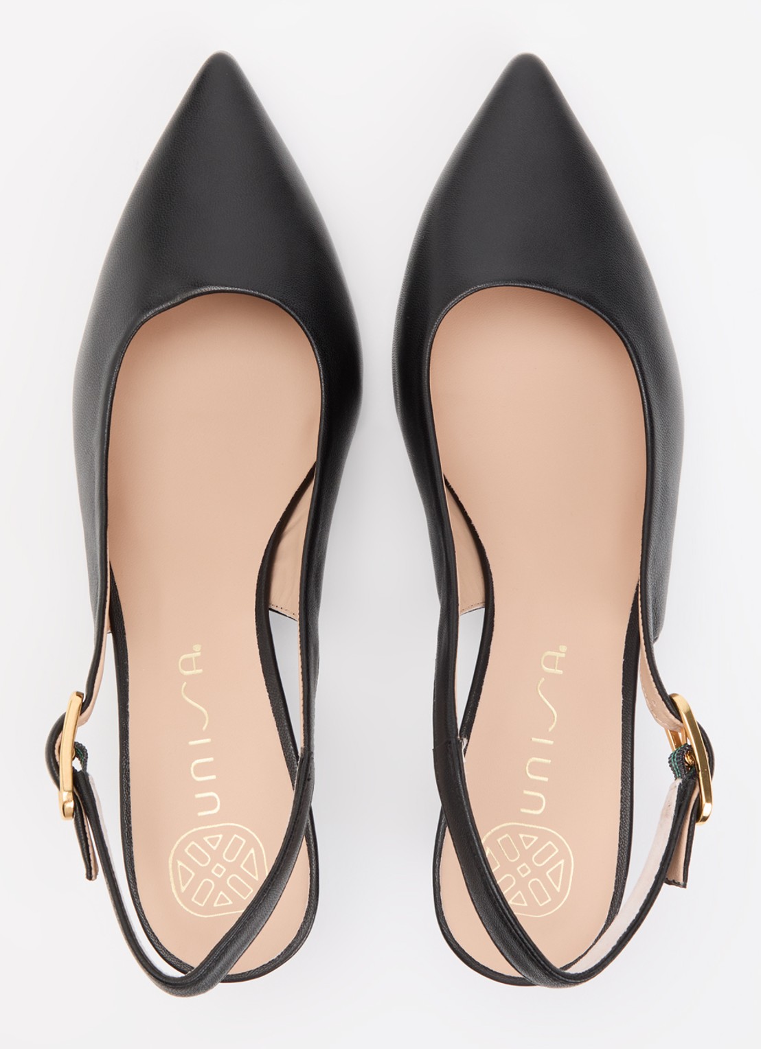 Unisa Ibon slingback van leer - detail 2 zwart