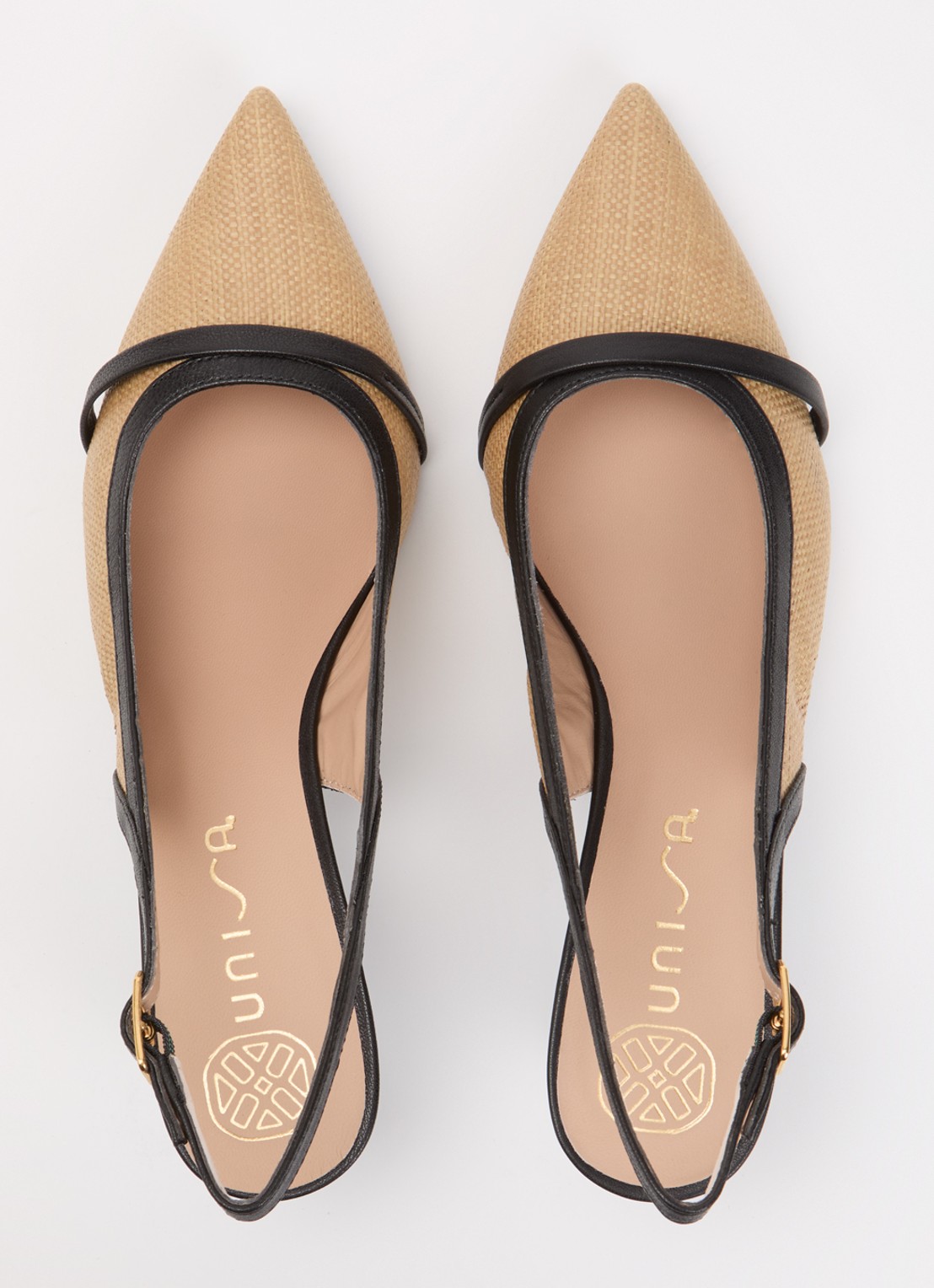 Unisa Ileso slingback met details van leer - detail 4 beige