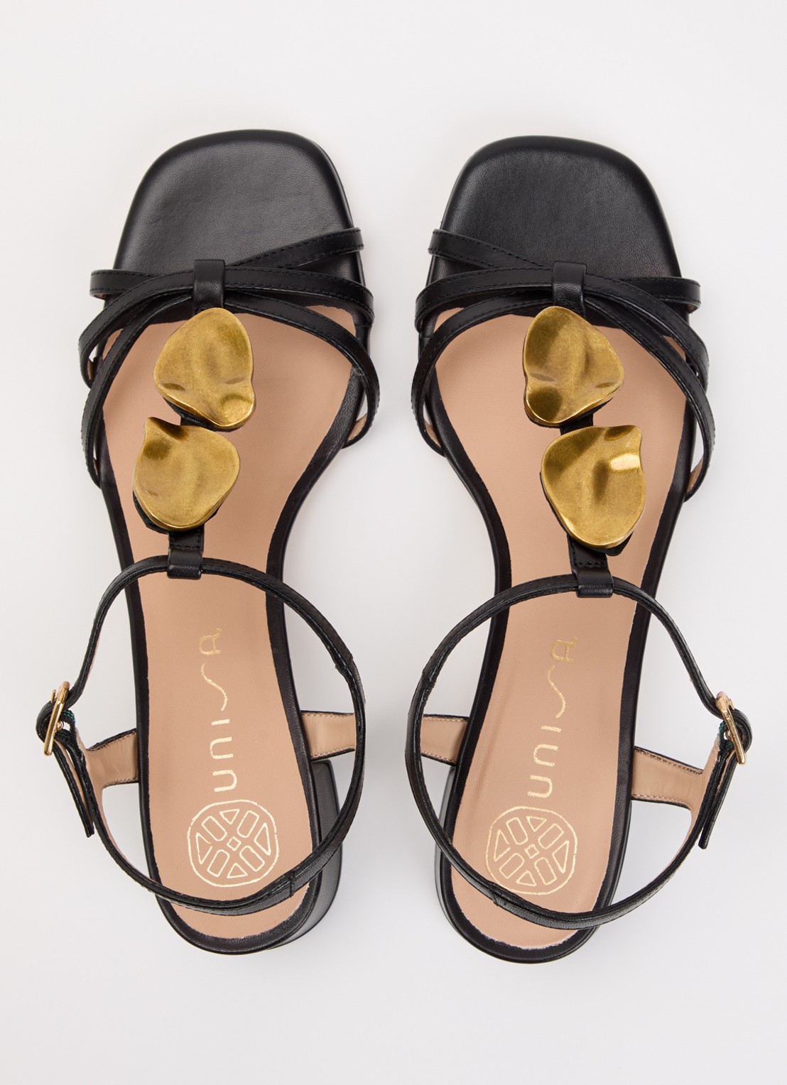 Unisa Jarte sandalette van leer - detail 5 zwart
