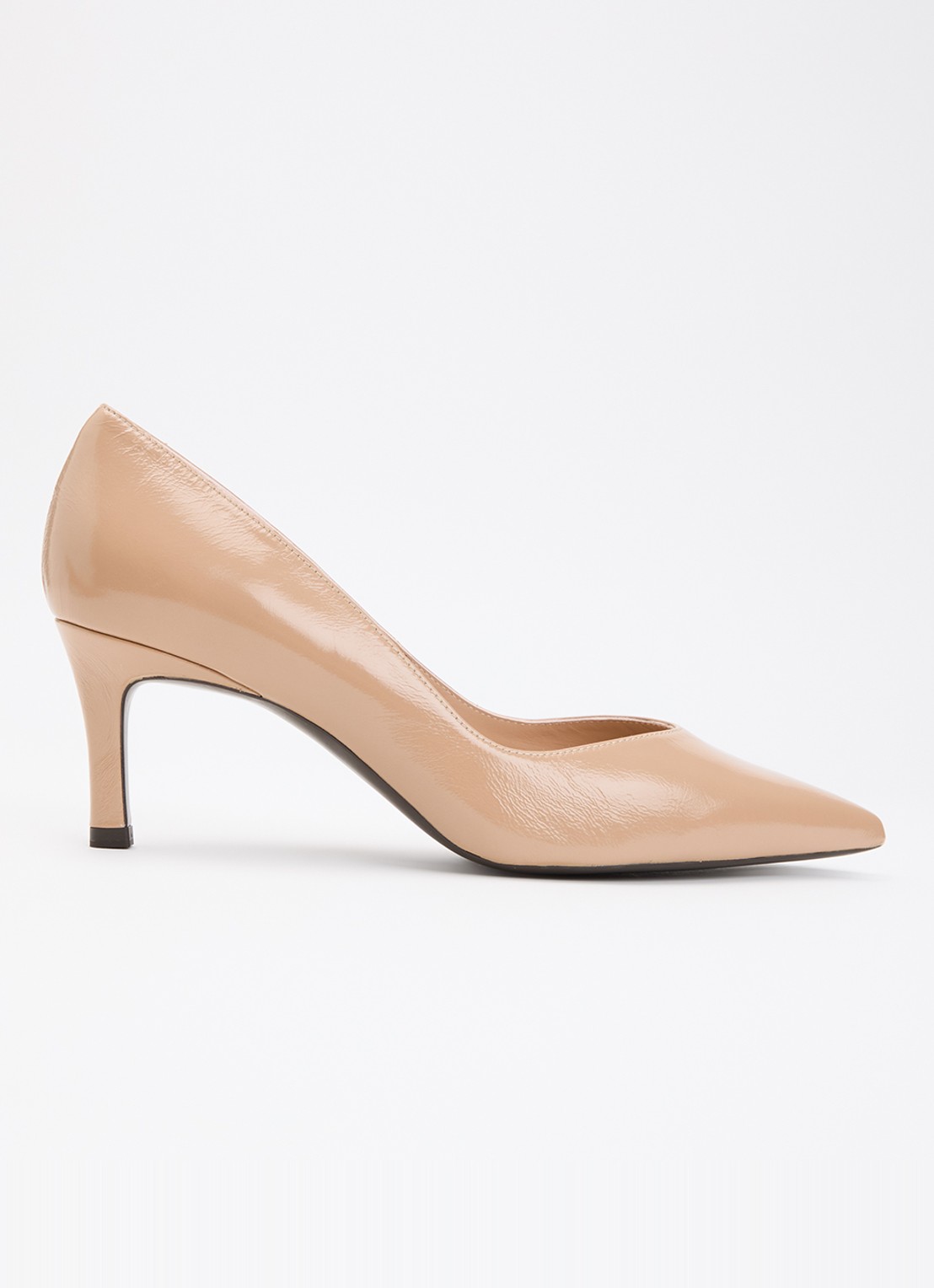Unisa Landas pump van leer met lakfinish - voorkant 5 beige