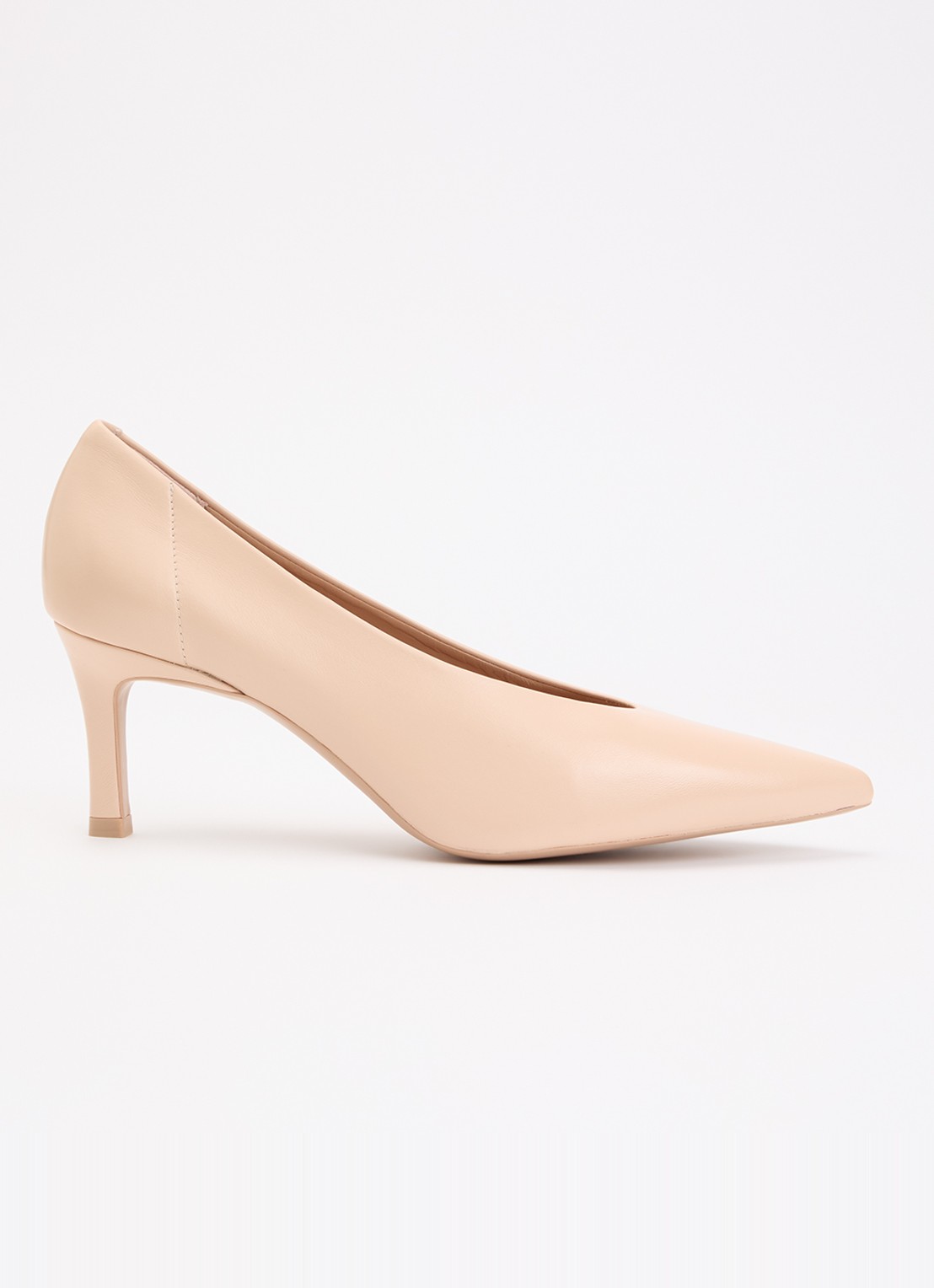 Unisa Lenis pump van leer - voorkant 2 beige