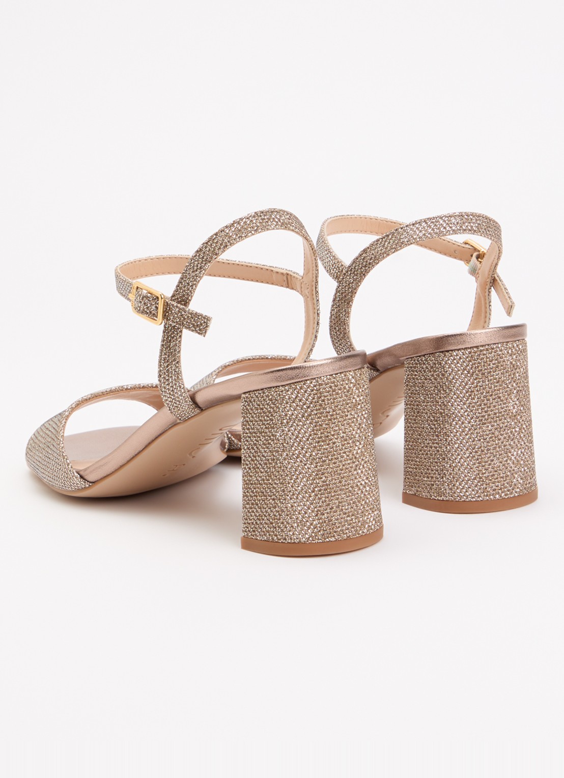 Unisa Moraty sandalette met glitter - achterkant 3 roségoud