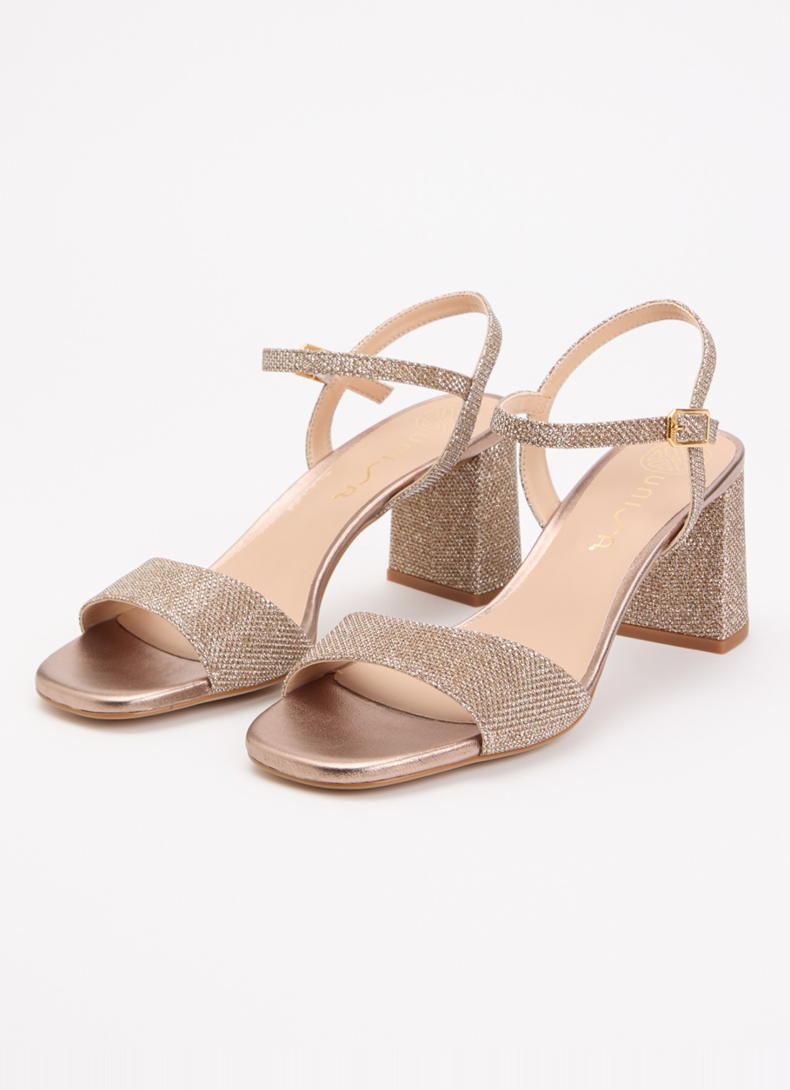 Unisa Moraty sandalette met glitter - detail 4 roségoud