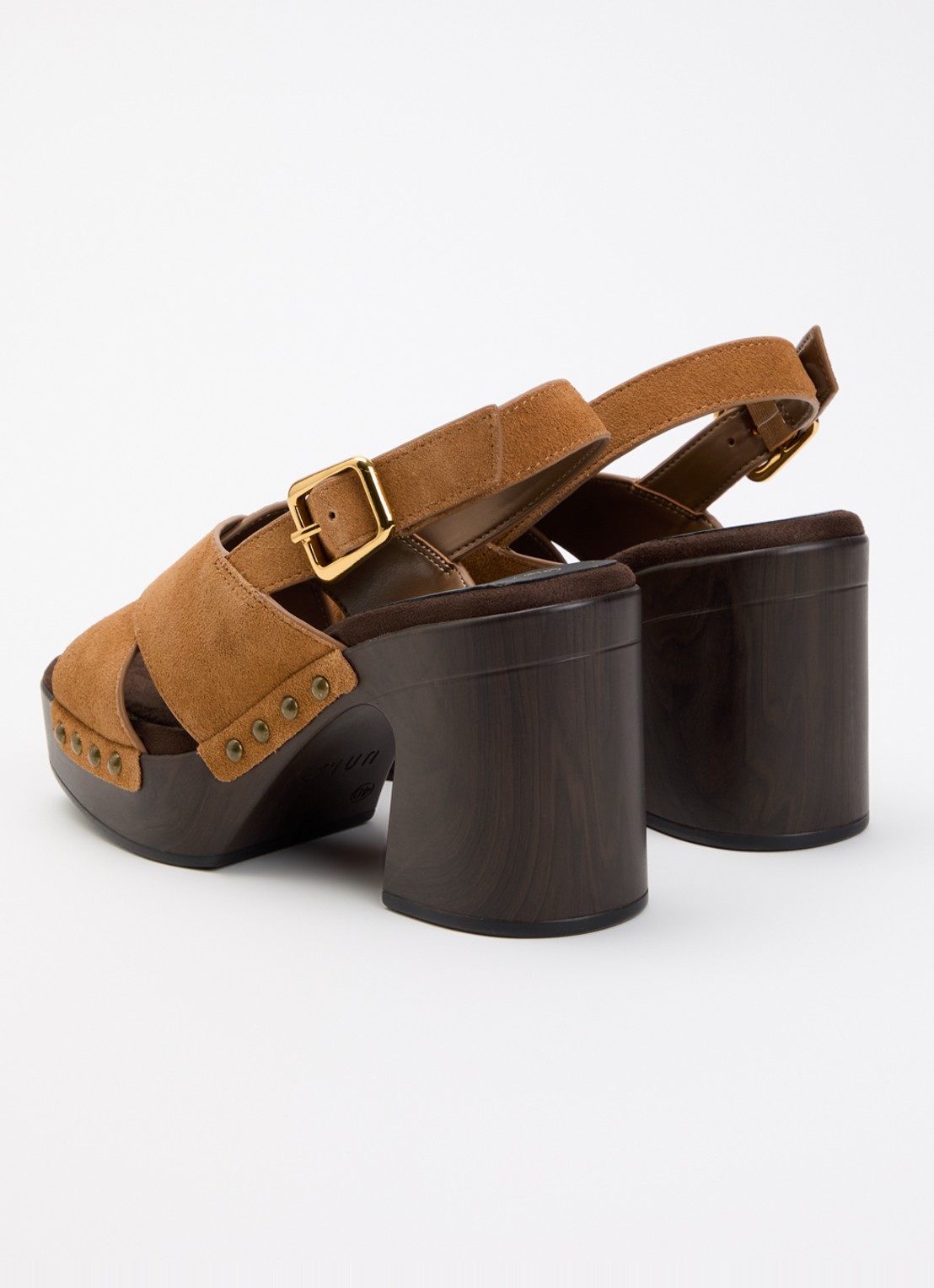 Unisa Obra sandalette van suède - achterkant 3 camel