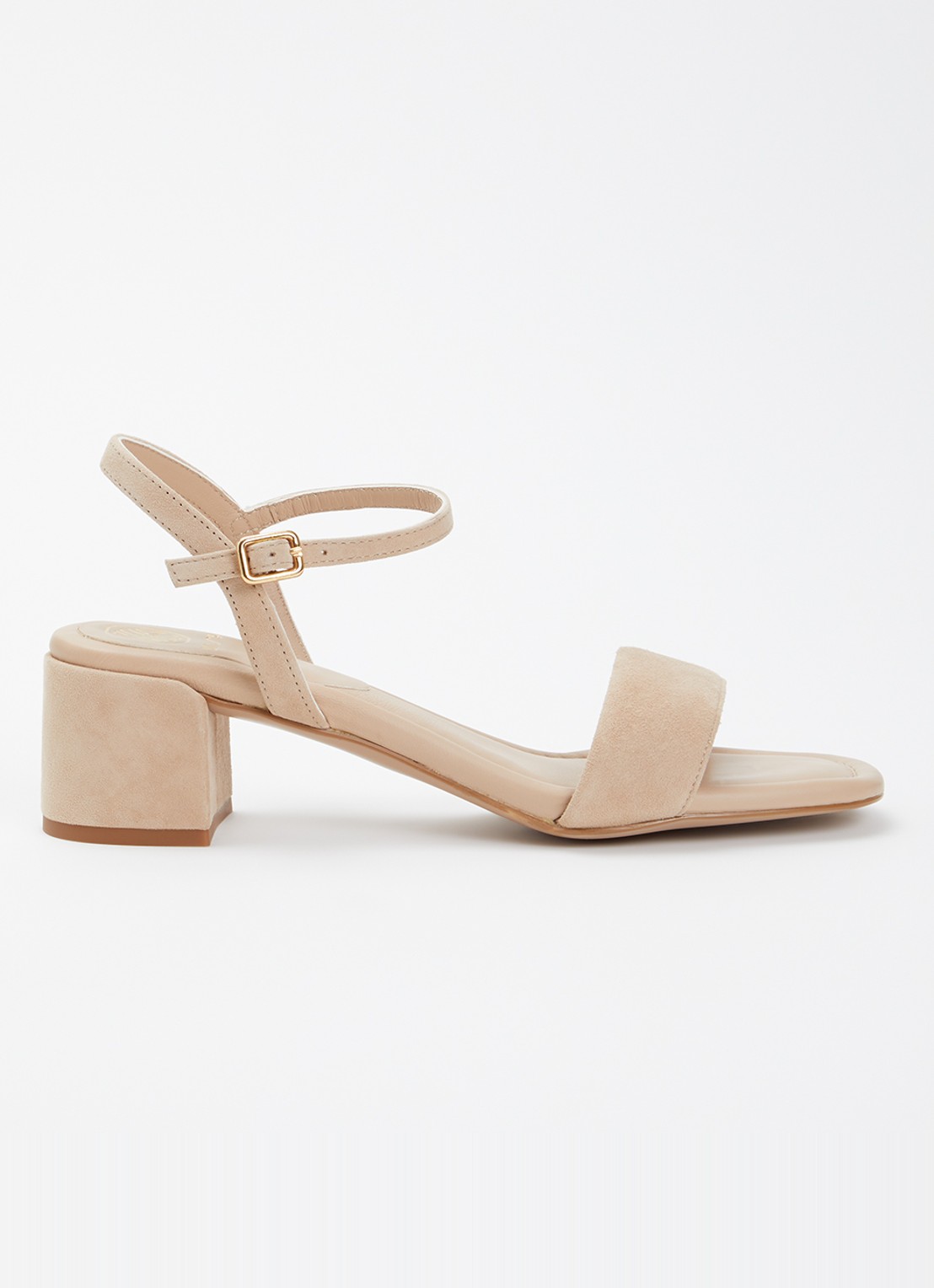 Unisa Sandalette van suède - voorkant 4 beige