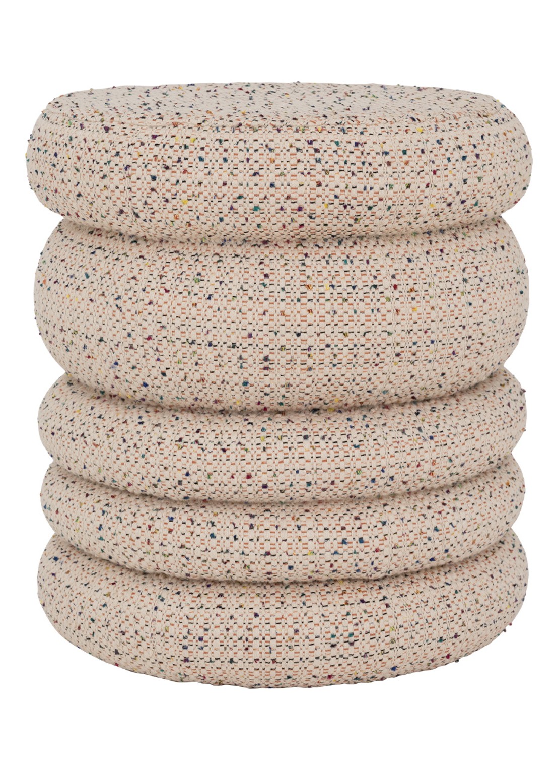 Urban Nature Culture Cinco poef 43 cm - voorkant 2 gebroken wit