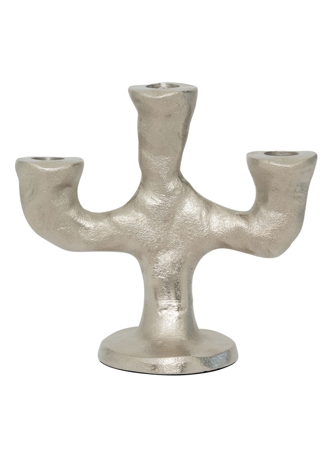 Urban Nature Culture D'argento kandelaar 18 cm - voorkant 2 zilver