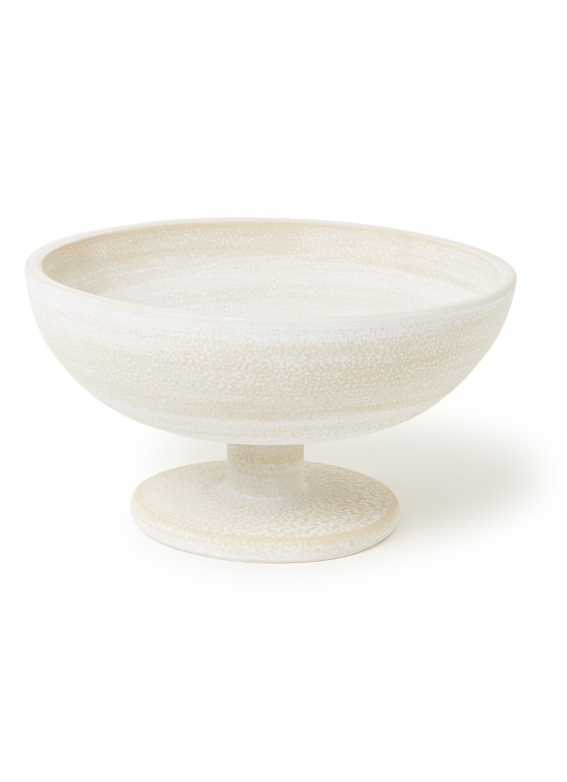 Urban Nature Culture Earthly schaal op voet 25,5 cm - voorkant gebroken wit