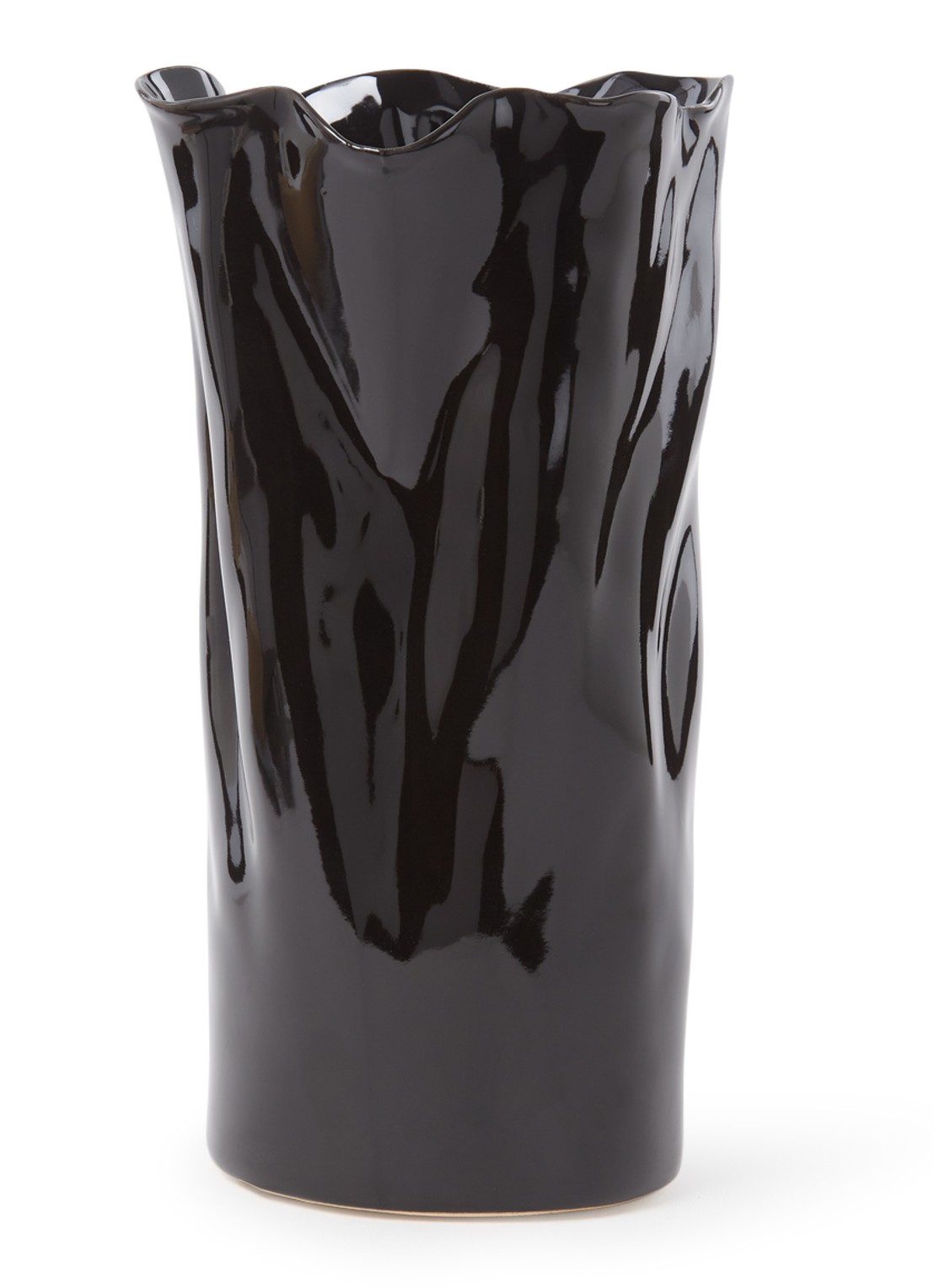 Urban Nature Culture Enza vaas 25 cm - voorkant 2 zwart