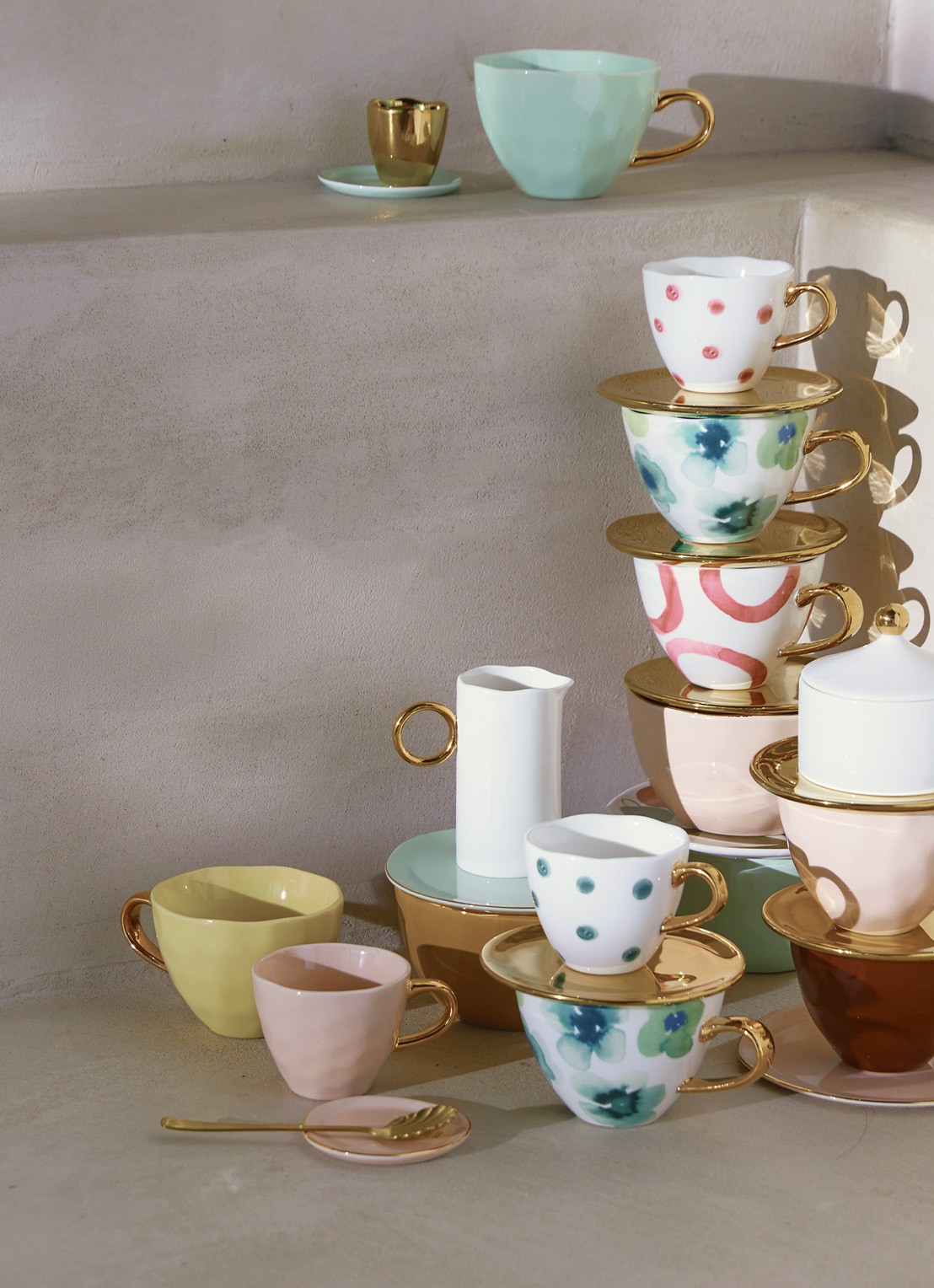 Urban Nature Culture Good Morning eierdop 5 cm set van 2 - voorkant 2 goud
