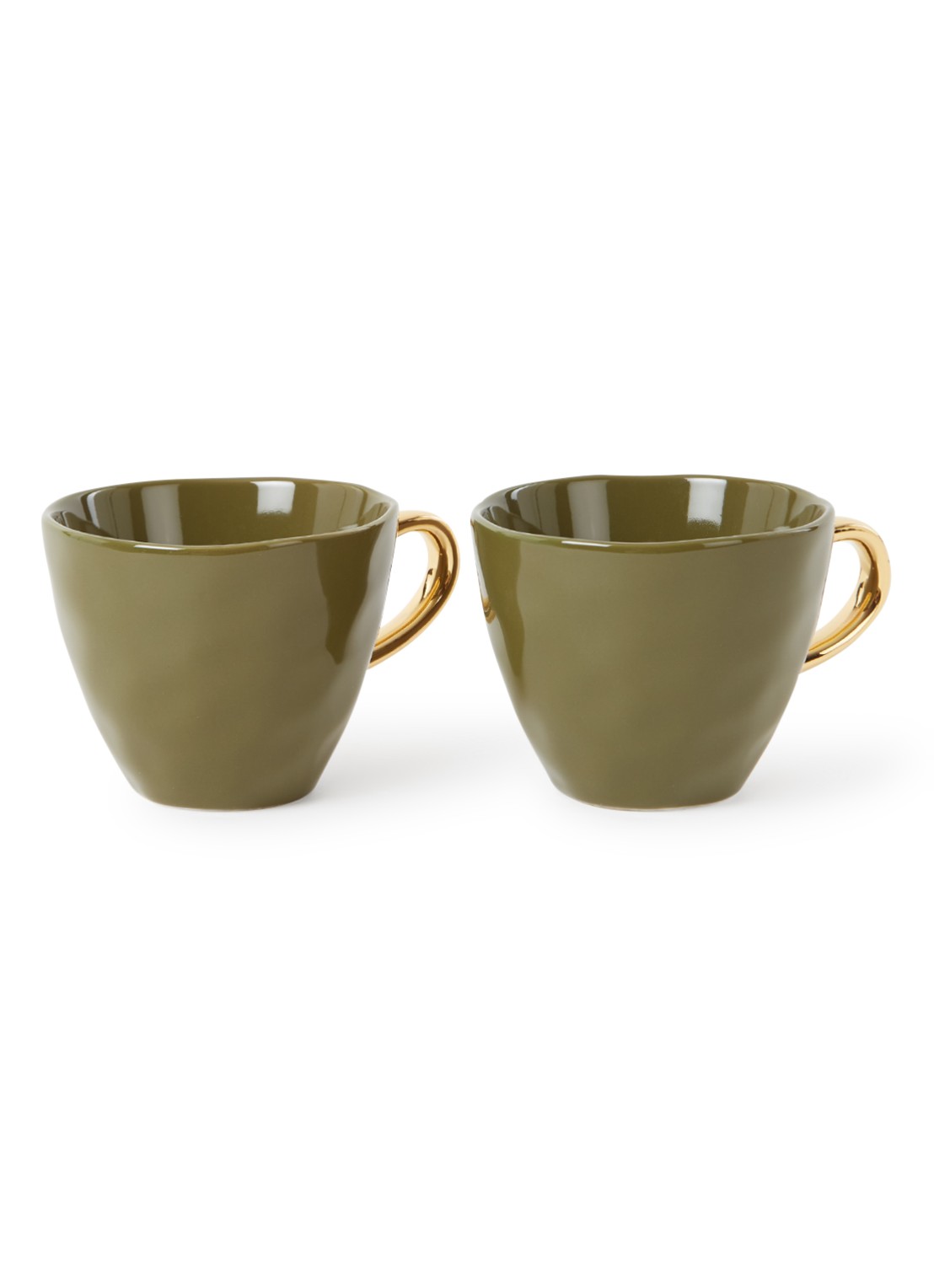 Urban Nature Culture Good Morning kopje 30 cl set van 2 - voorkant legergroen