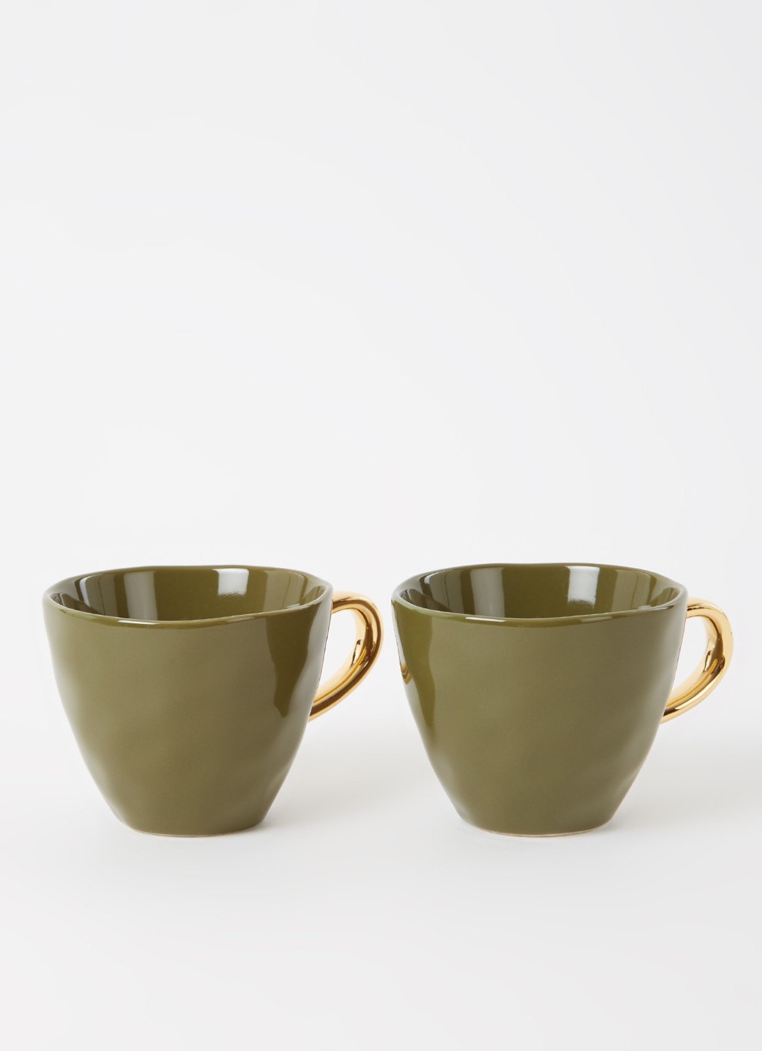 Urban Nature Culture Good Morning kopje 30 cl set van 2 - voorkant 2 legergroen