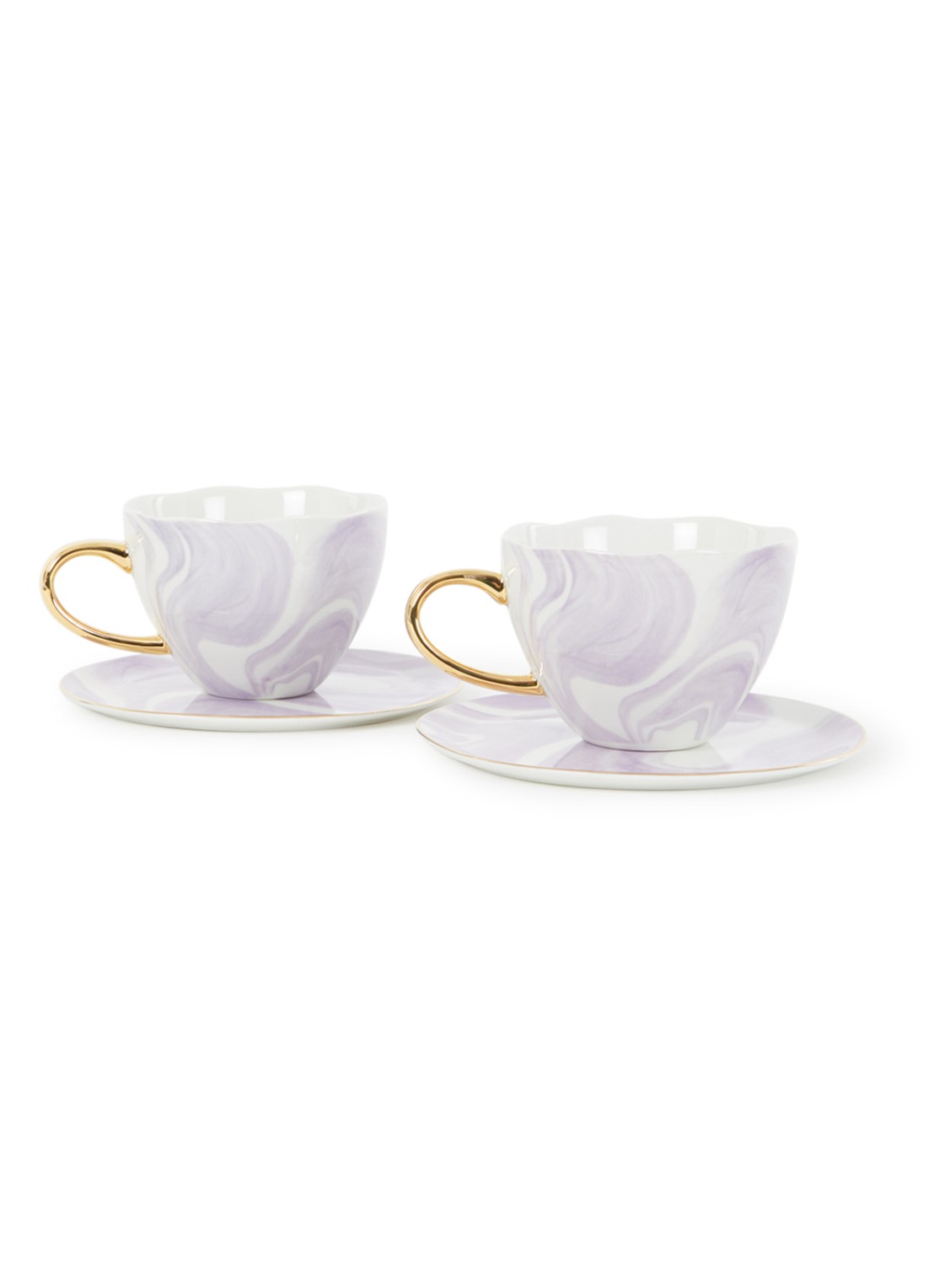 Urban Nature Culture Good Morning mok en schotel 35 cl set van 2 in geschenkdoos - voorkant violet