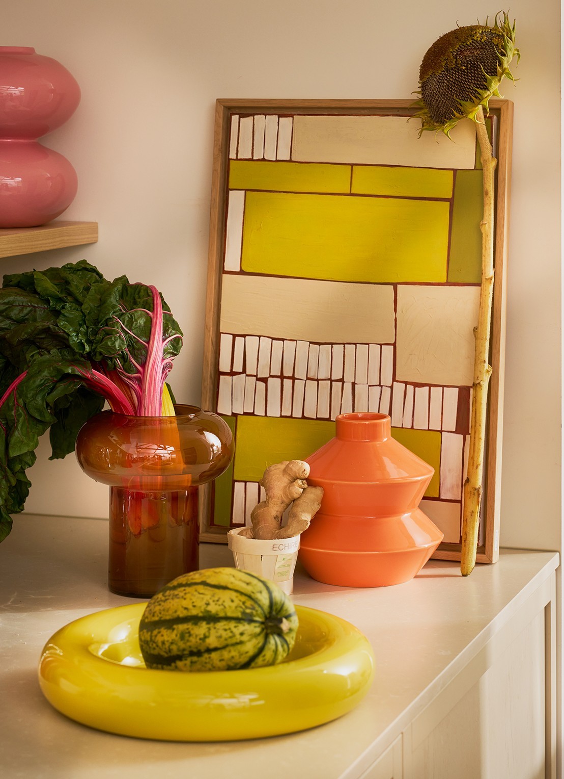 Urban Nature Culture Havva vaas 23 cm - voorkant 4 orange