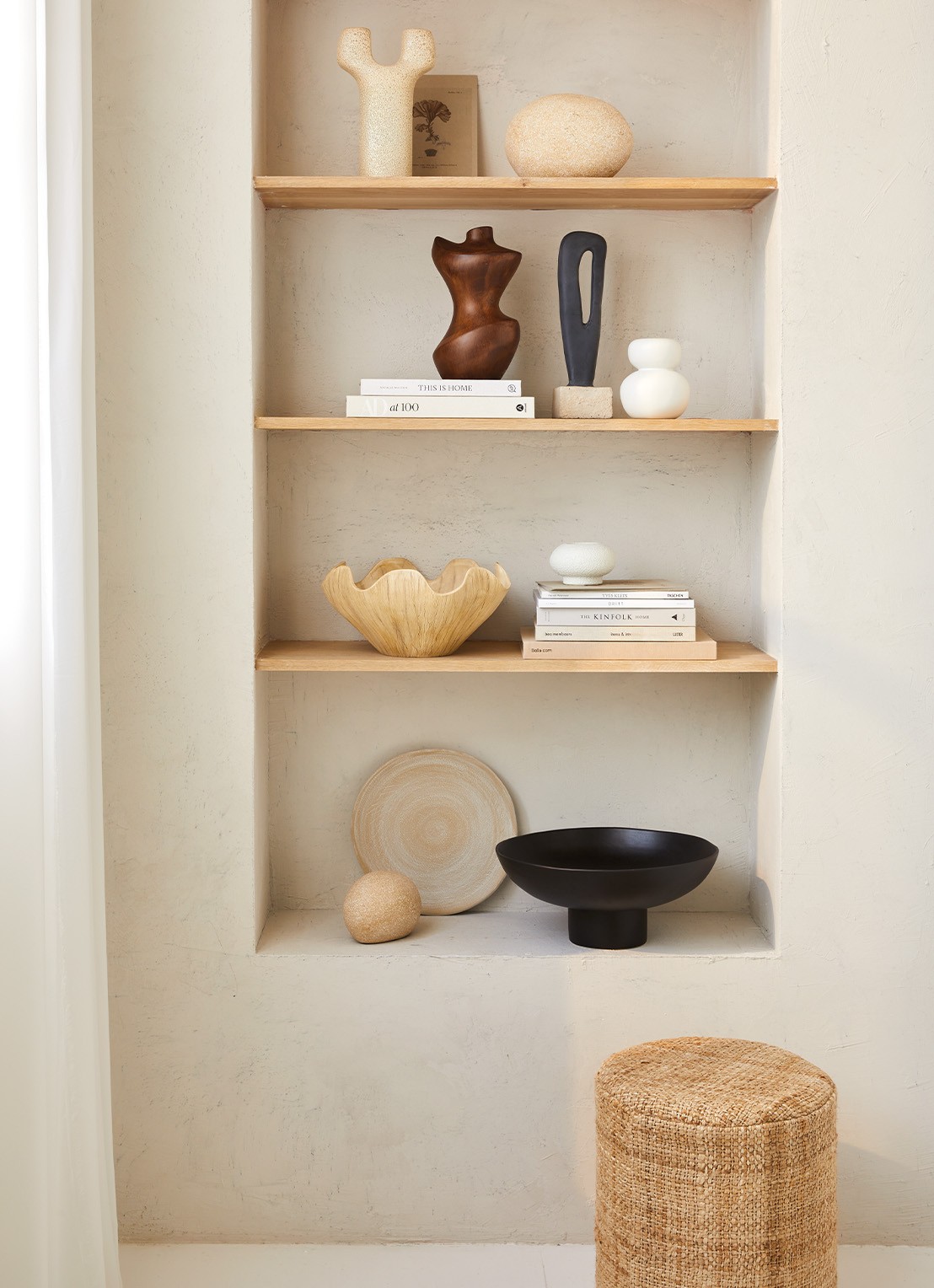 Urban Nature Culture Hera decoratieschaal 36 cm - detail 4 donkerbeige