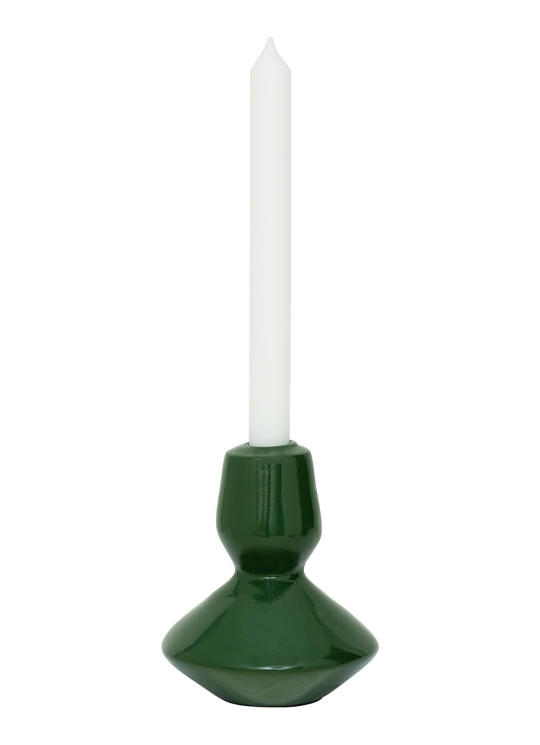 Urban Nature Culture Logan kandelaar 14 cm - voorkant groen