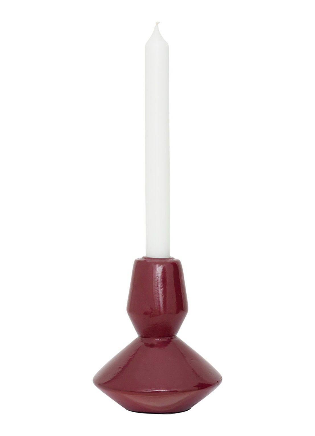 Urban Nature Culture Logan kandelaar 14 cm - voorkant 2 aubergine