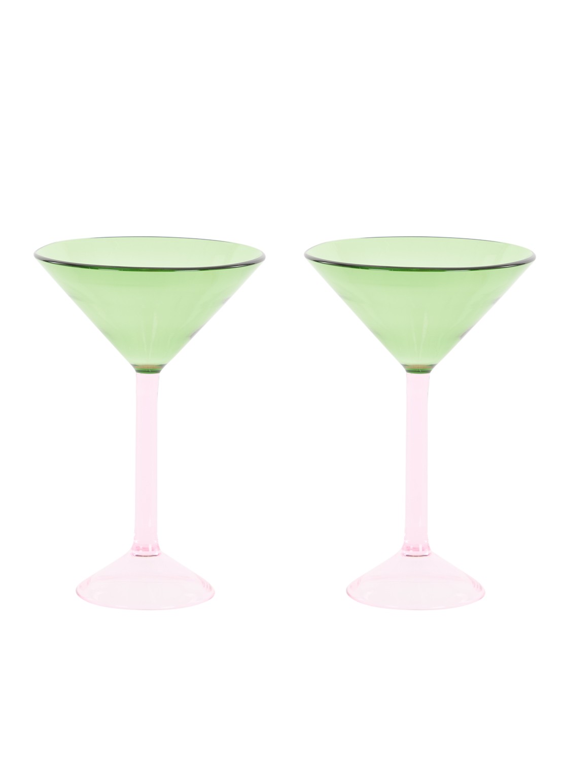 Urban Nature Culture Martini cocktailglas set van 2 - voorkant roze