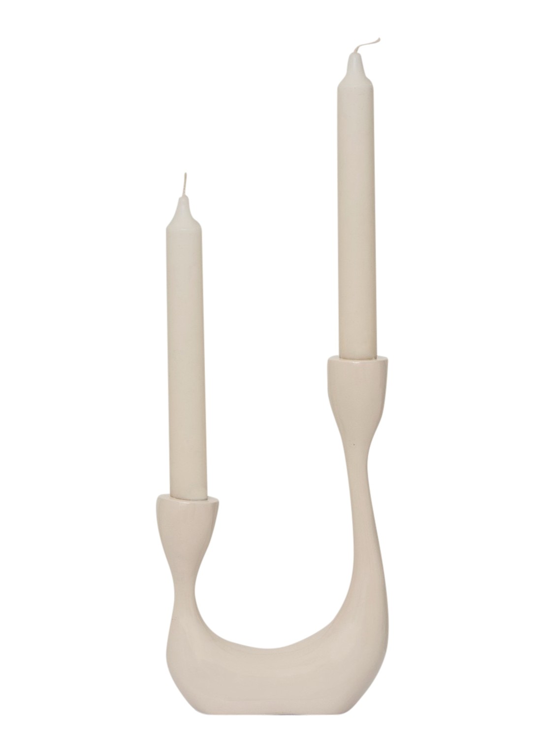 Urban Nature Culture Palesa kandelaar 21,5 cm - achterkant beige