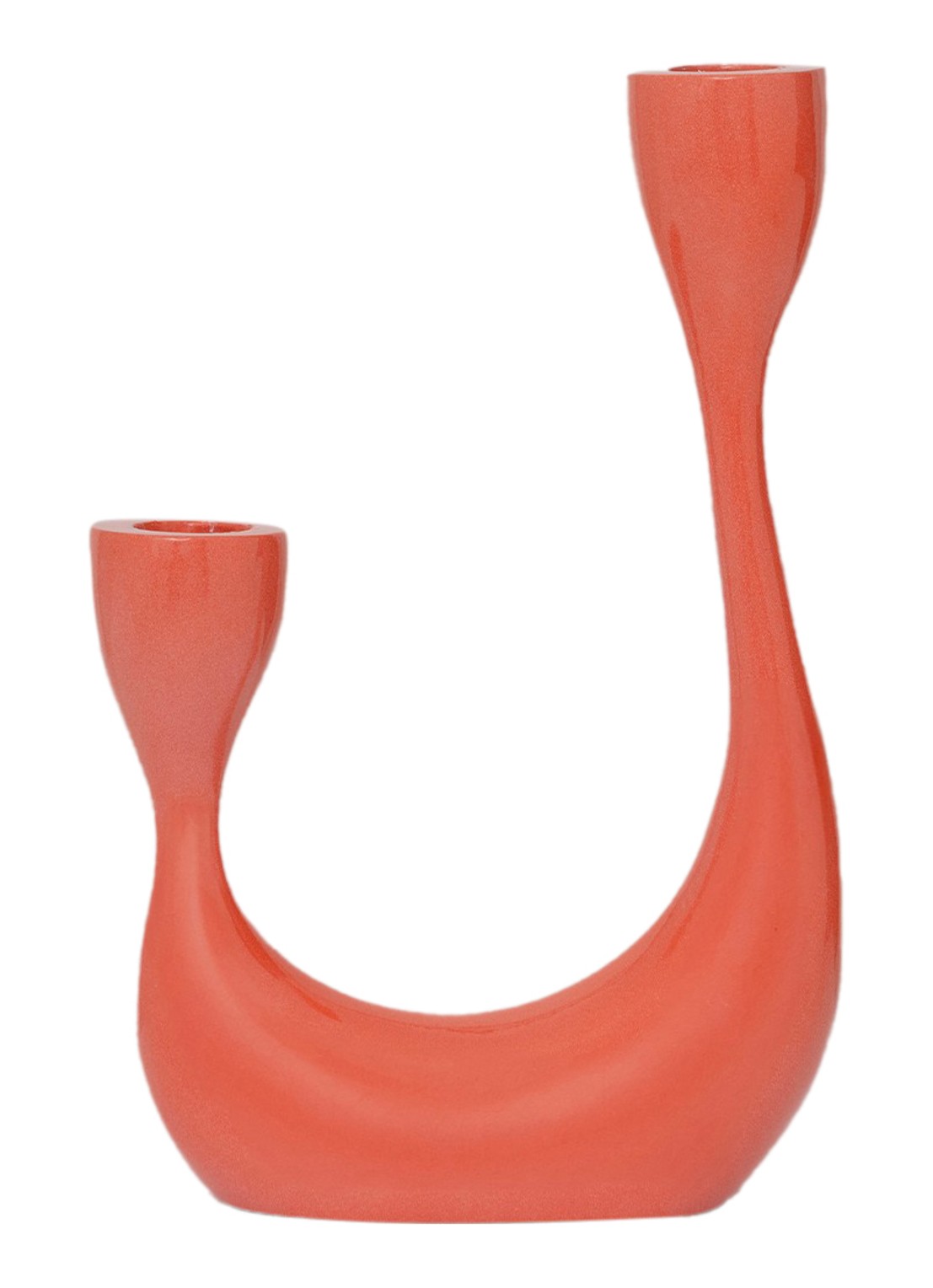 Urban Nature Culture Palesa kandelaar 21,5 cm - voorkant orange