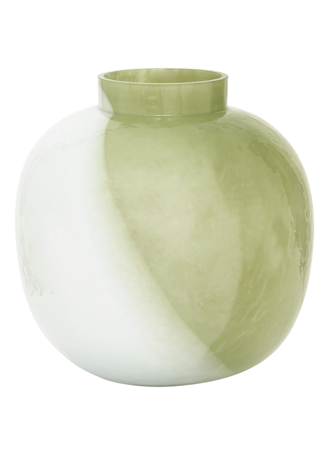Urban Nature Culture Riva vaas 20 cm - voorkant 3 lindegroen