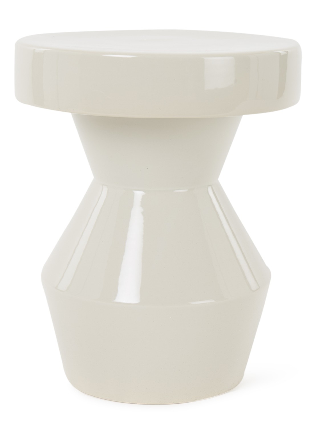 Urban Nature Culture Sculptural bijzettafel 30 cm - voorkant beige