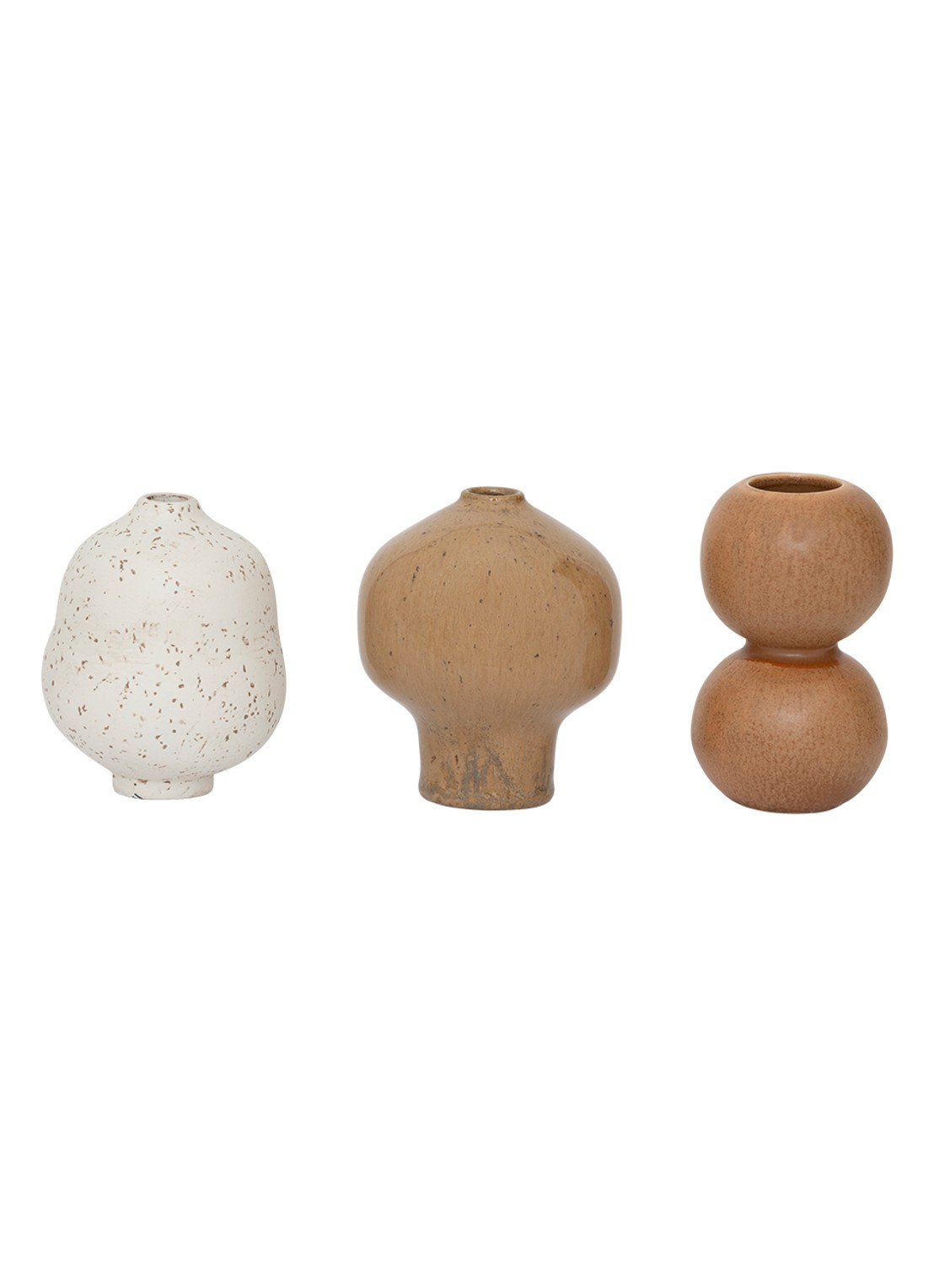 Urban Nature Culture Suzu vaas 9,5 cm set van 3 - voorkant 2 naturel