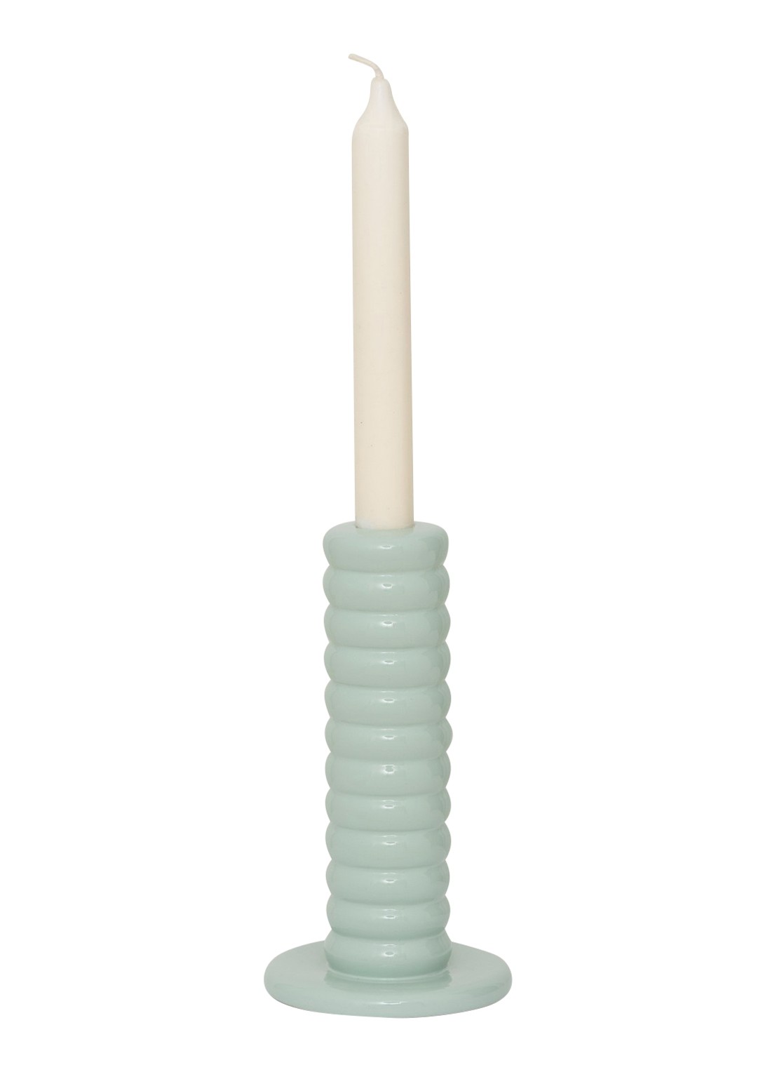 Urban Nature Culture Tebongo kandelaar 19 cm - achterkant 2 lichtgroen