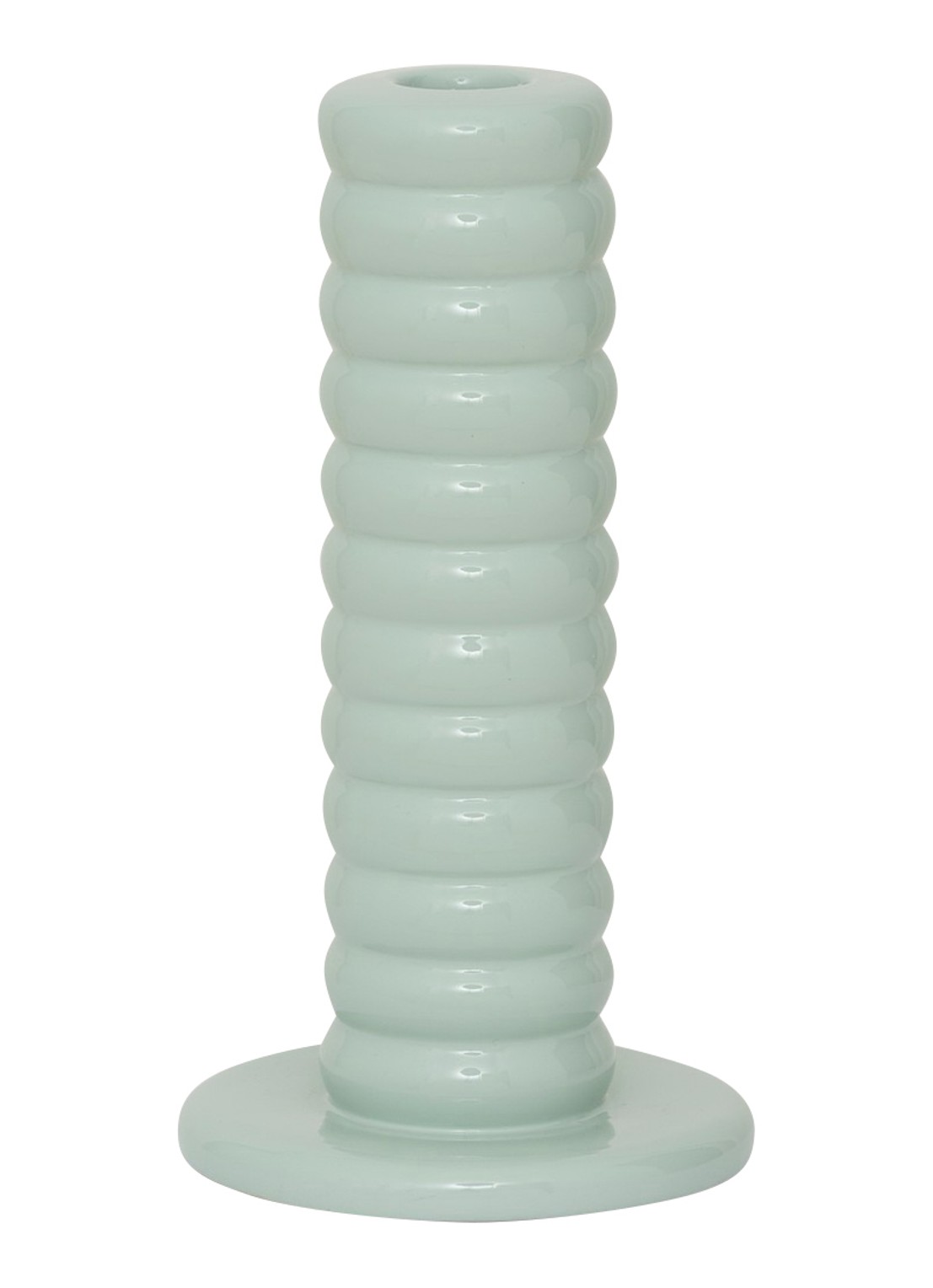 Urban Nature Culture Tebongo kandelaar 19 cm - voorkant 3 lichtgroen