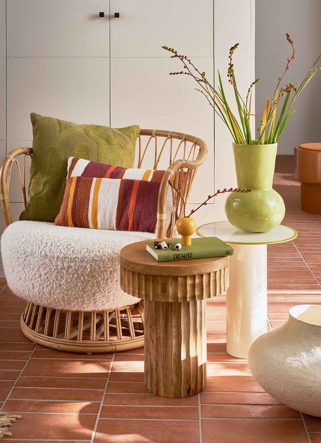 Urban Nature Culture Tiro bijzettafel 42,5 x 36 cm - voorkant 3 beige