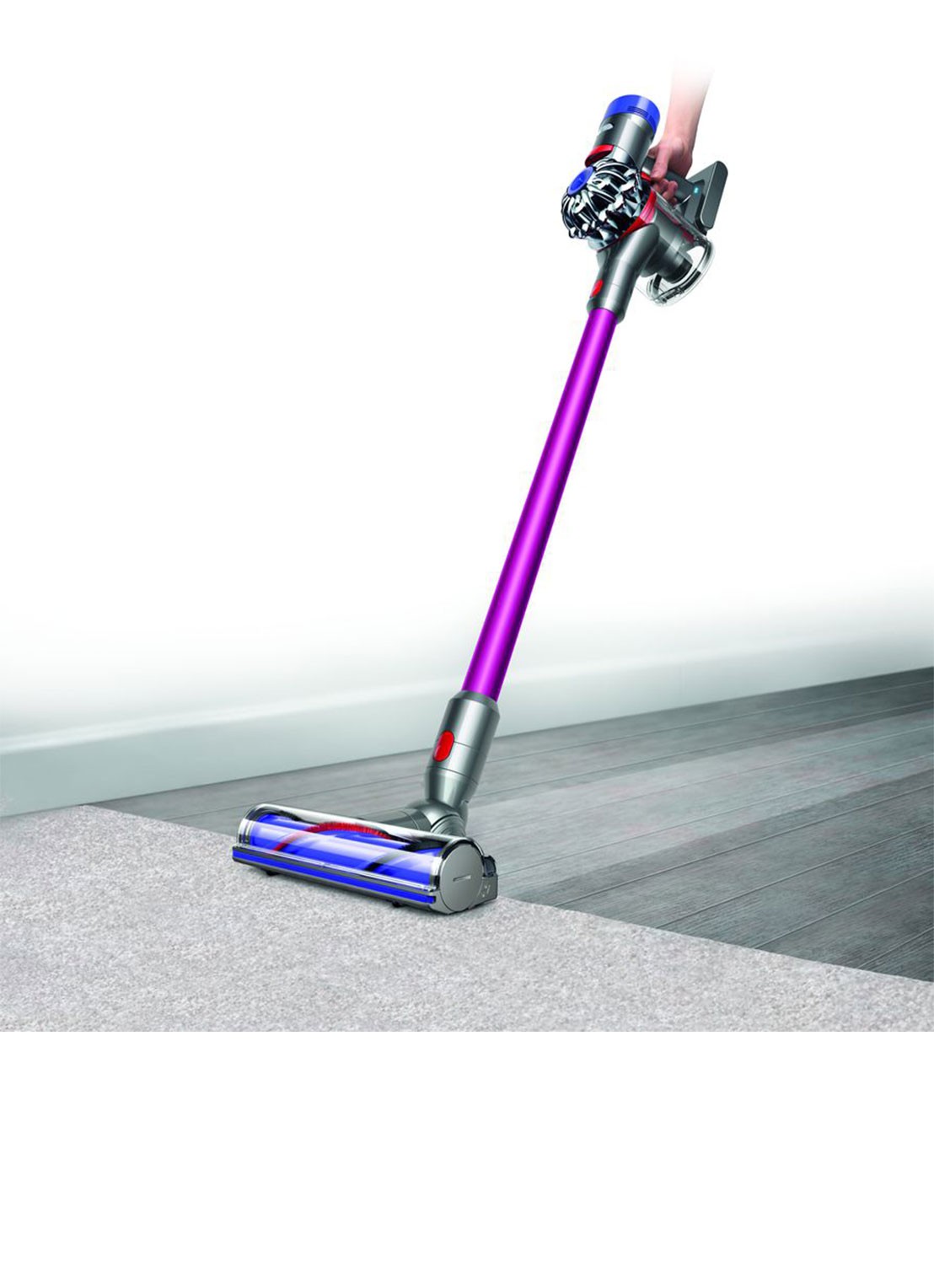 V8 Absolute Pro snoerloze steelstofzuiger 124 cm - nikkel/paars - voorkant 2 paars