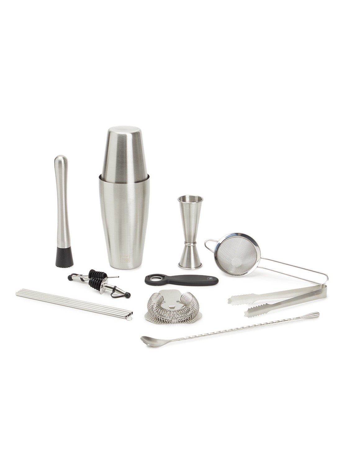 Vacu Vin Bar In A Box cocktailset 14-delig - voorkant zilver