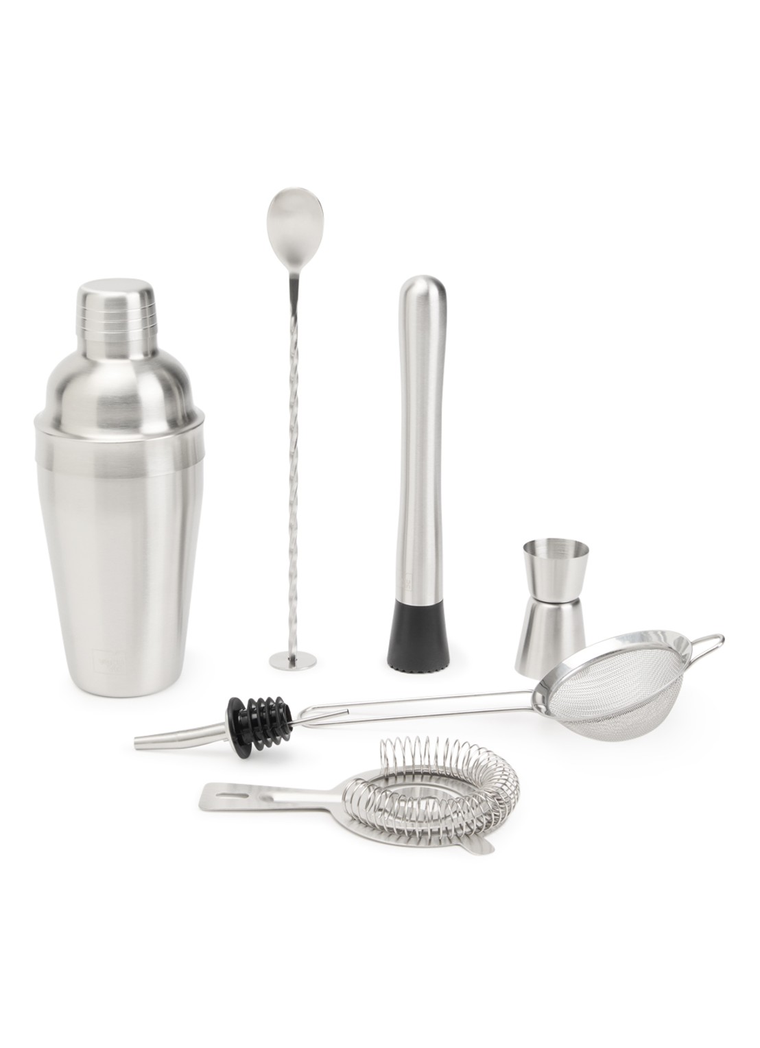 Vacu Vin Bar In A box cocktailset 7-delig  - voorkant zilver