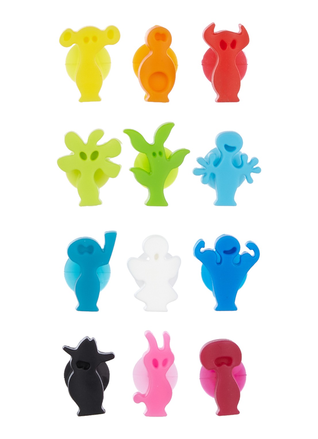 Vacu Vin Set van 12 glasmarkers Party People - voorkant multicolor