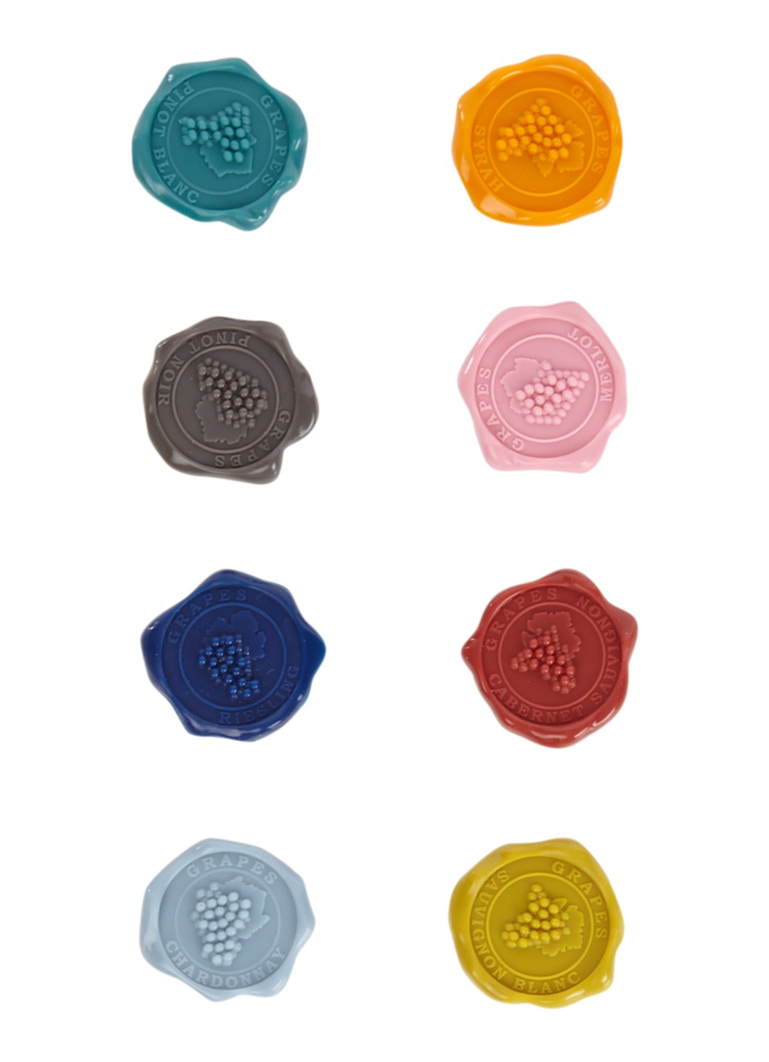 Vacu Vin Set van 8 glasmarkers Classic - detail multicolor