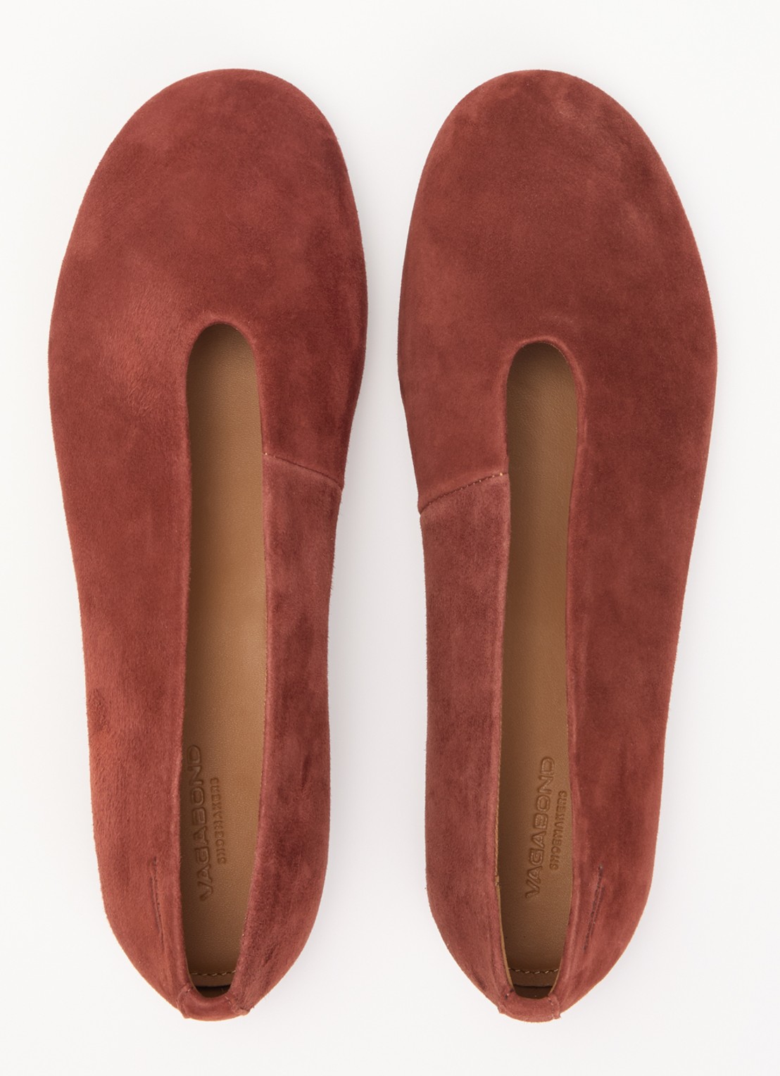 Vagabond Shoemakers Aleya ballerina van geitensuède - detail 3 steenrood