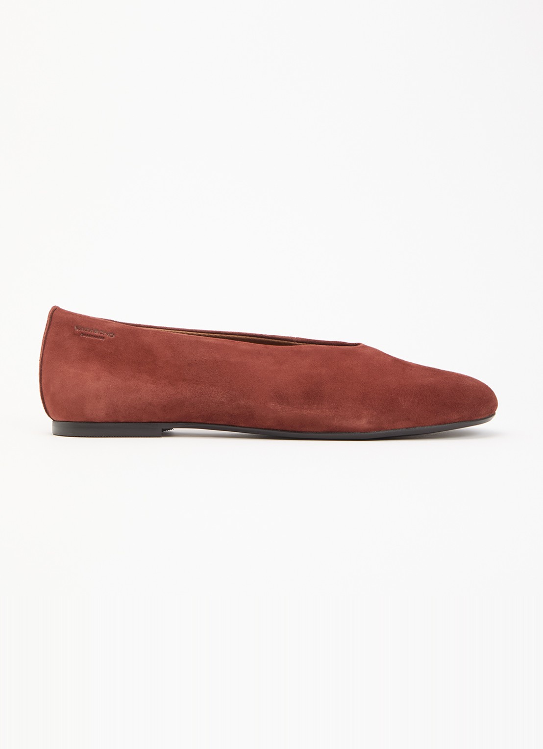 Vagabond Shoemakers Aleya ballerina van geitensuède - voorkant steenrood