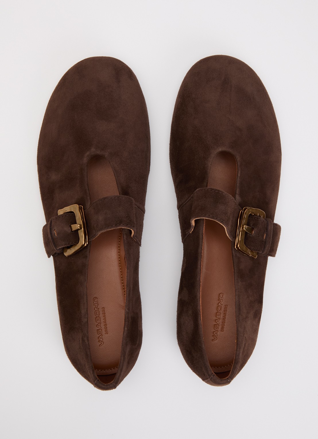 Vagabond Shoemakers Aleya ballerina van geitensuède - detail 3 bruin