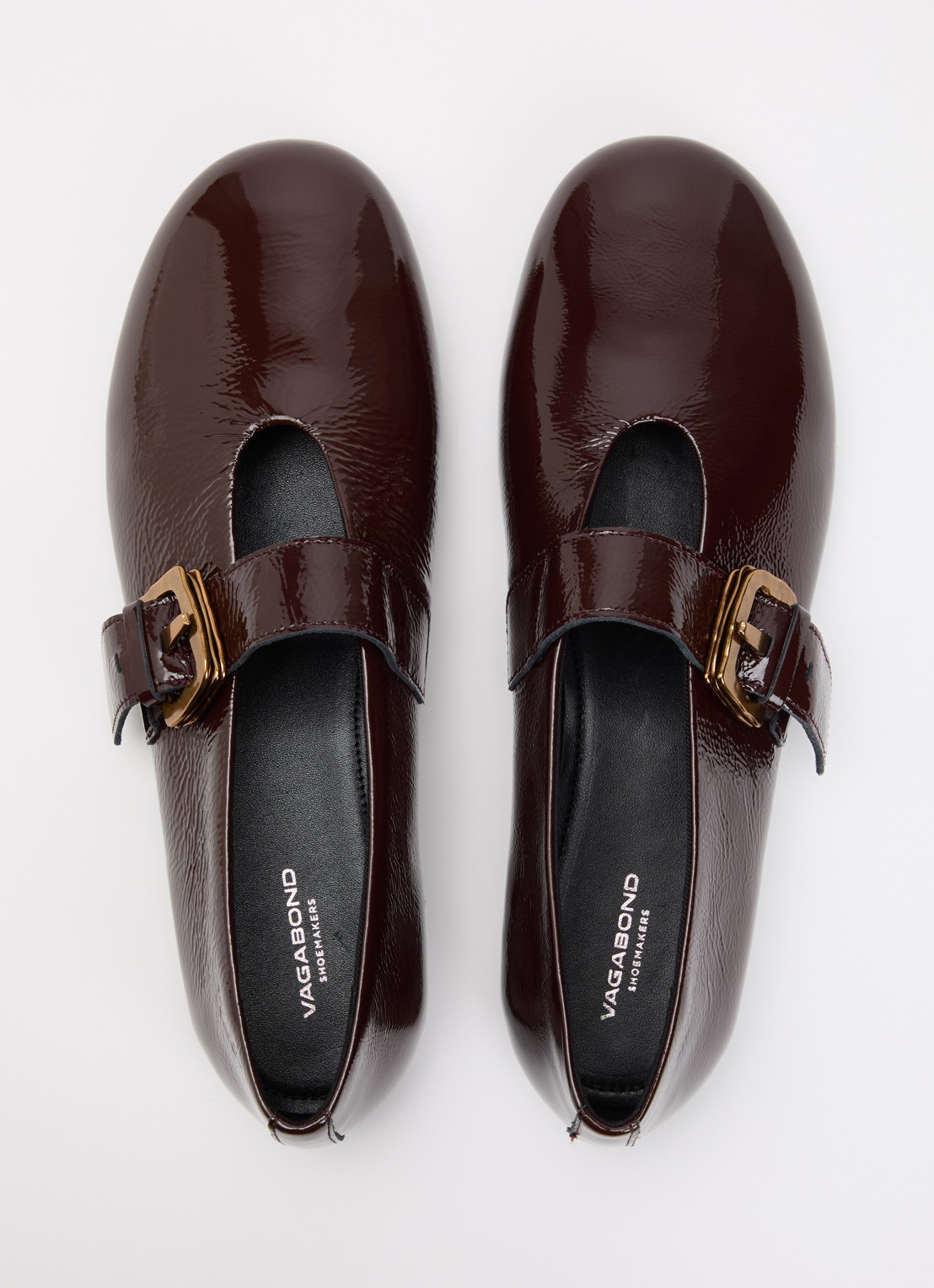 Vagabond Shoemakers Aleya ballerina van lakleer - detail 3 chocoladebruin