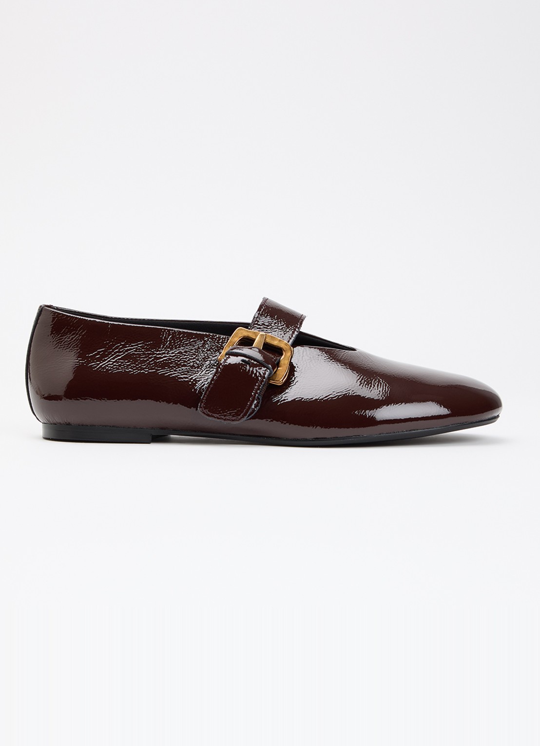 Vagabond Shoemakers Aleya ballerina van lakleer - voorkant chocoladebruin
