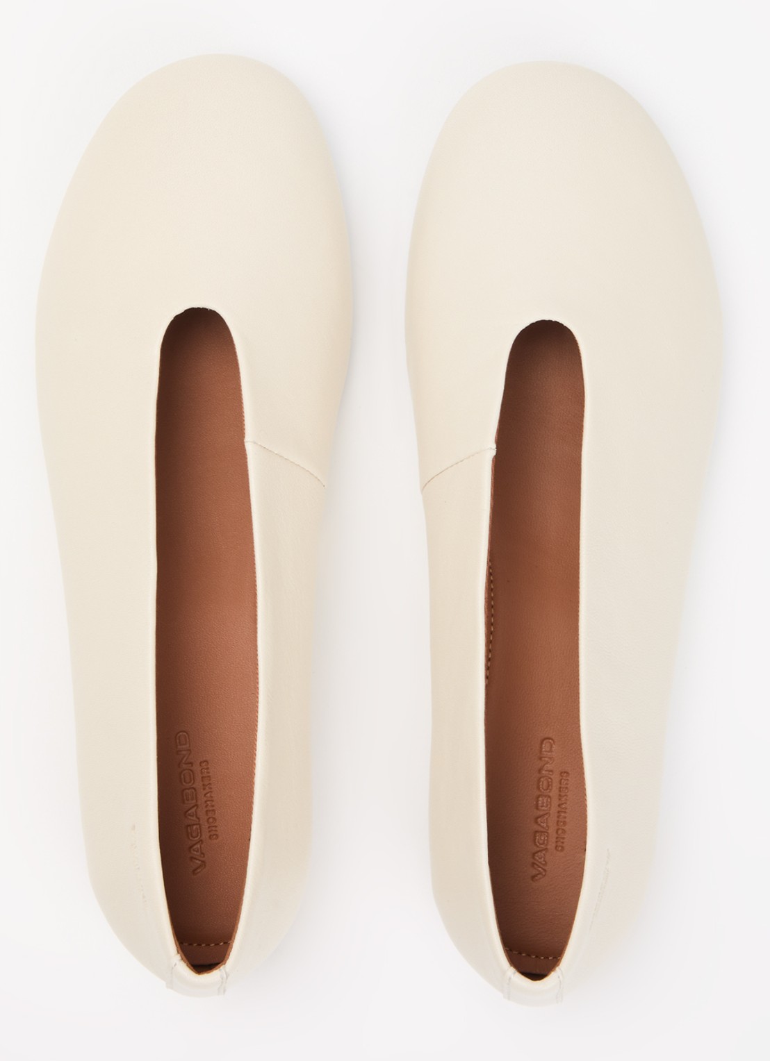 Vagabond Shoemakers Aleya ballerina van schapenleer - detail 3 creme