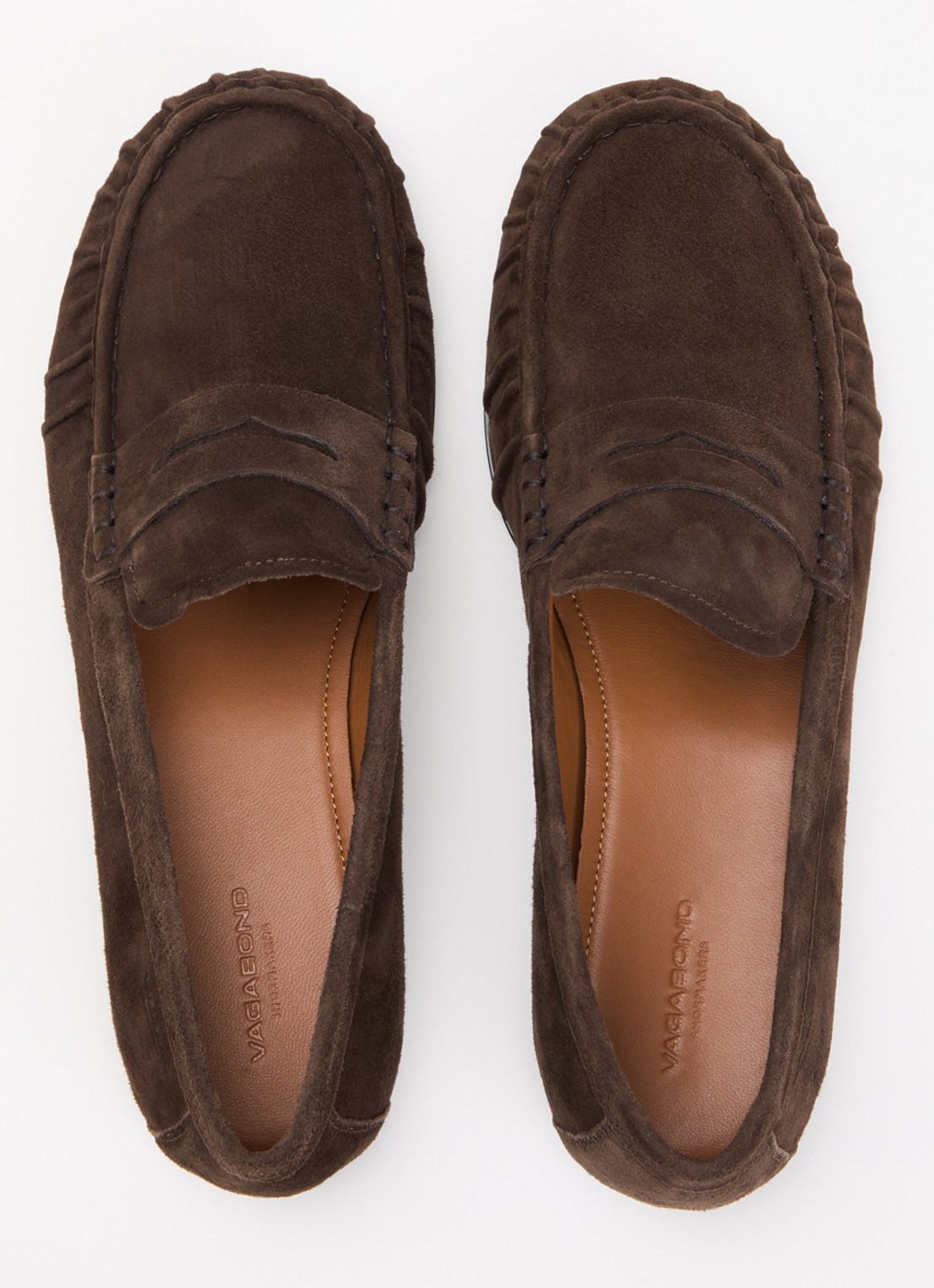 Vagabond Shoemakers Aleya loafer van geitensuède - detail 3 donkerbruin
