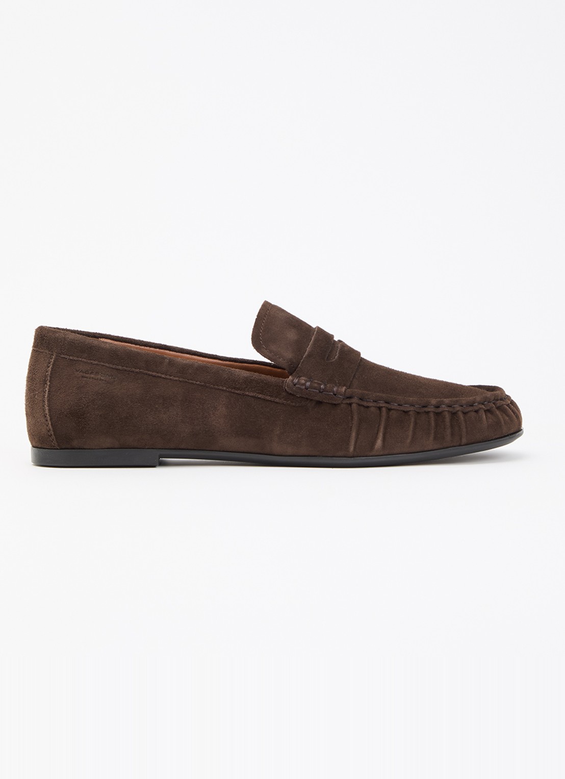 Vagabond Shoemakers Aleya loafer van geitensuède - voorkant donkerbruin