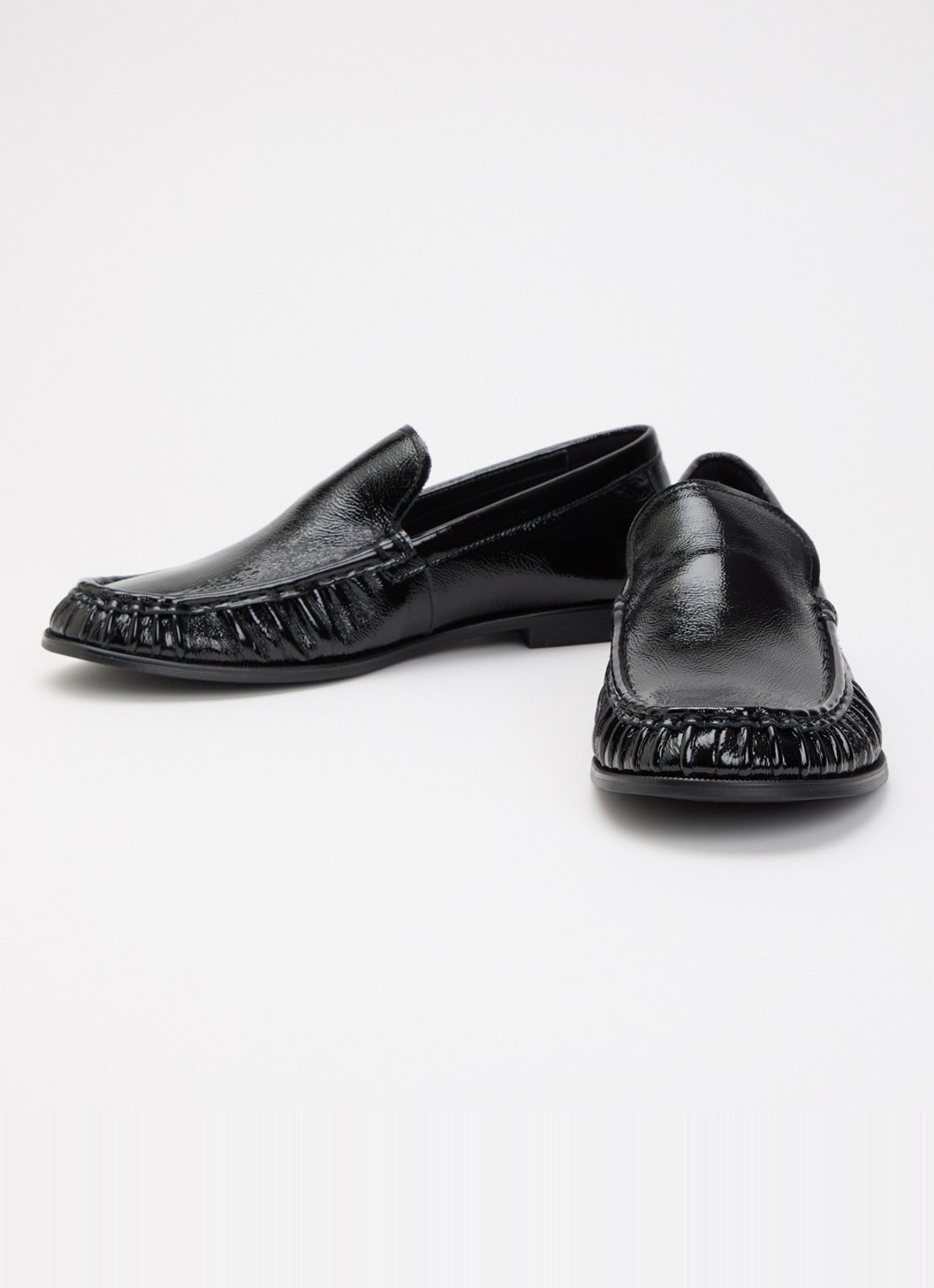 Vagabond Shoemakers Brandi loafer van leer met lakfinish - detail zwart