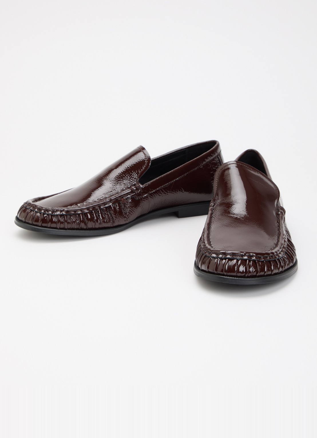 Vagabond Shoemakers Brandi loafers van leer met lakfinish - detail bruin