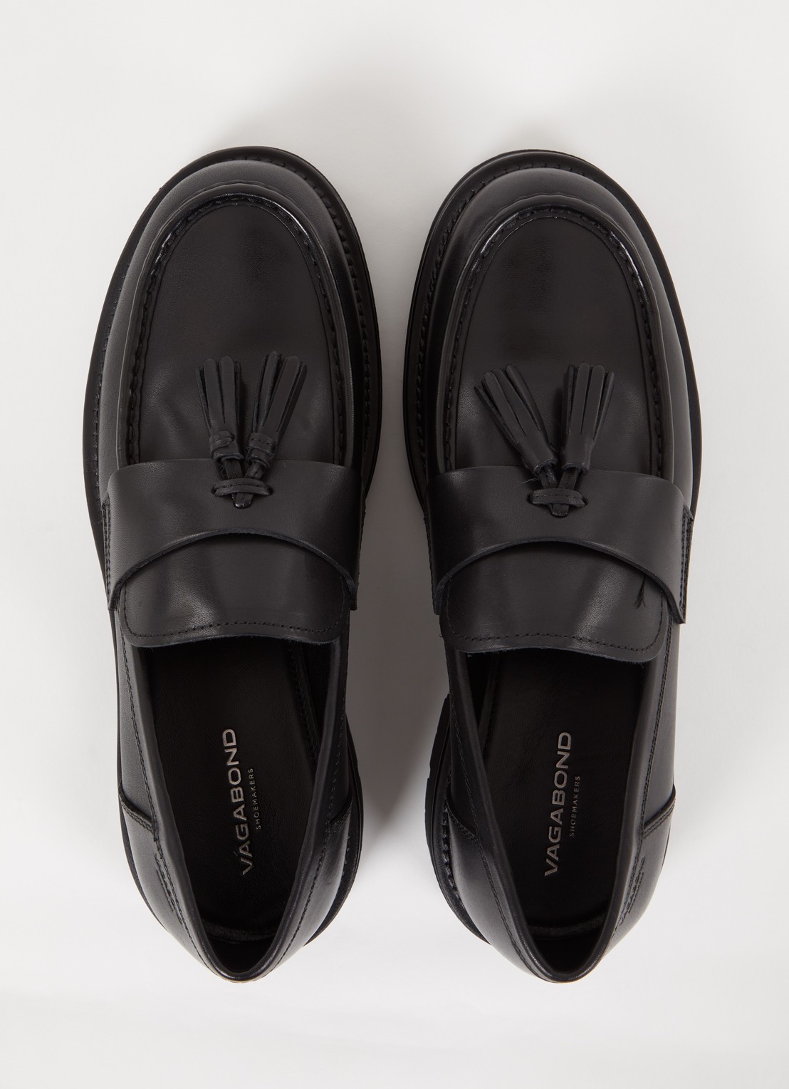 Vagabond Shoemakers Cameron loafer van leer met franjes - detail 4 zwart